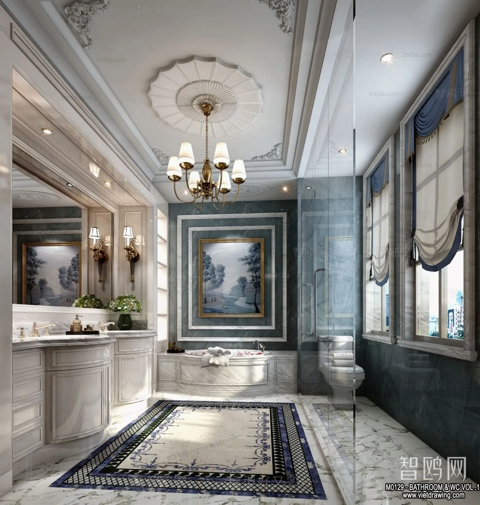 Bathroom – Toilet – WC – RestRoom – 3D Interior Scene – 072