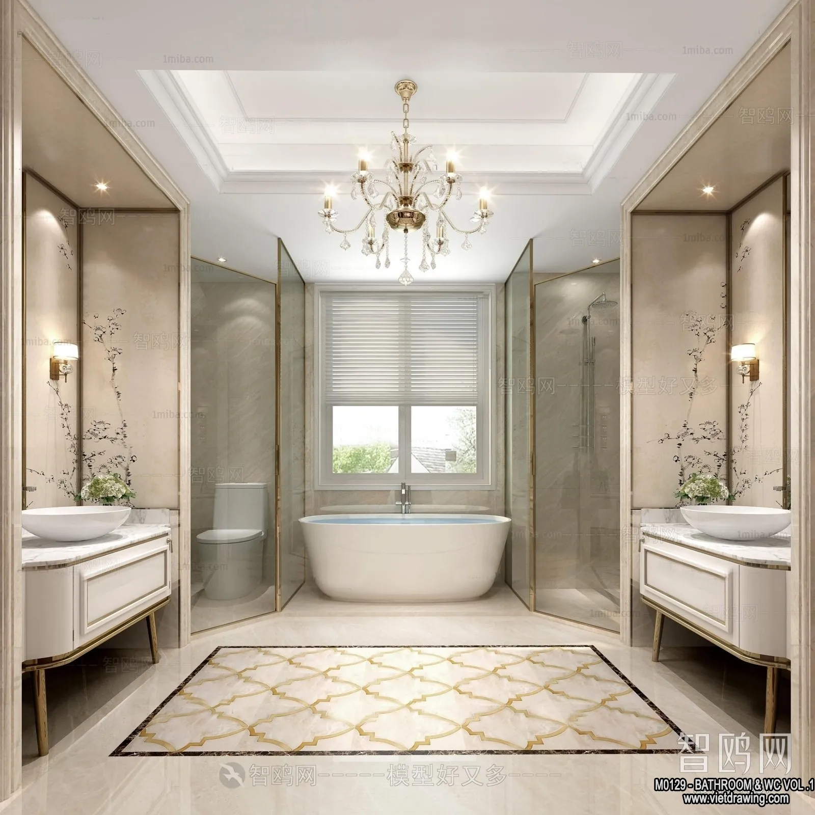 Bathroom – Toilet – WC – RestRoom – 3D Interior Scene – 087