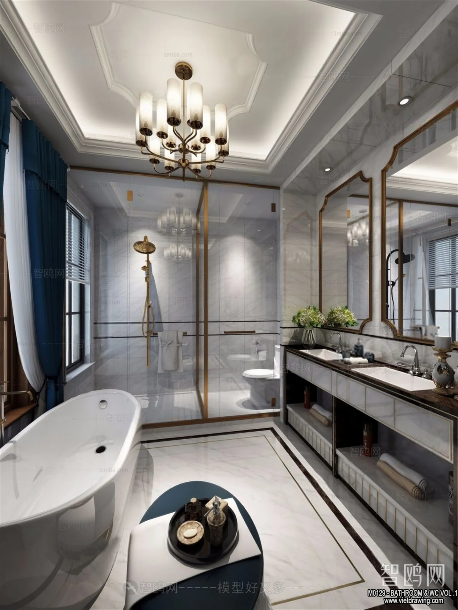 Bathroom – Toilet – WC – RestRoom – 3D Interior Scene – 092