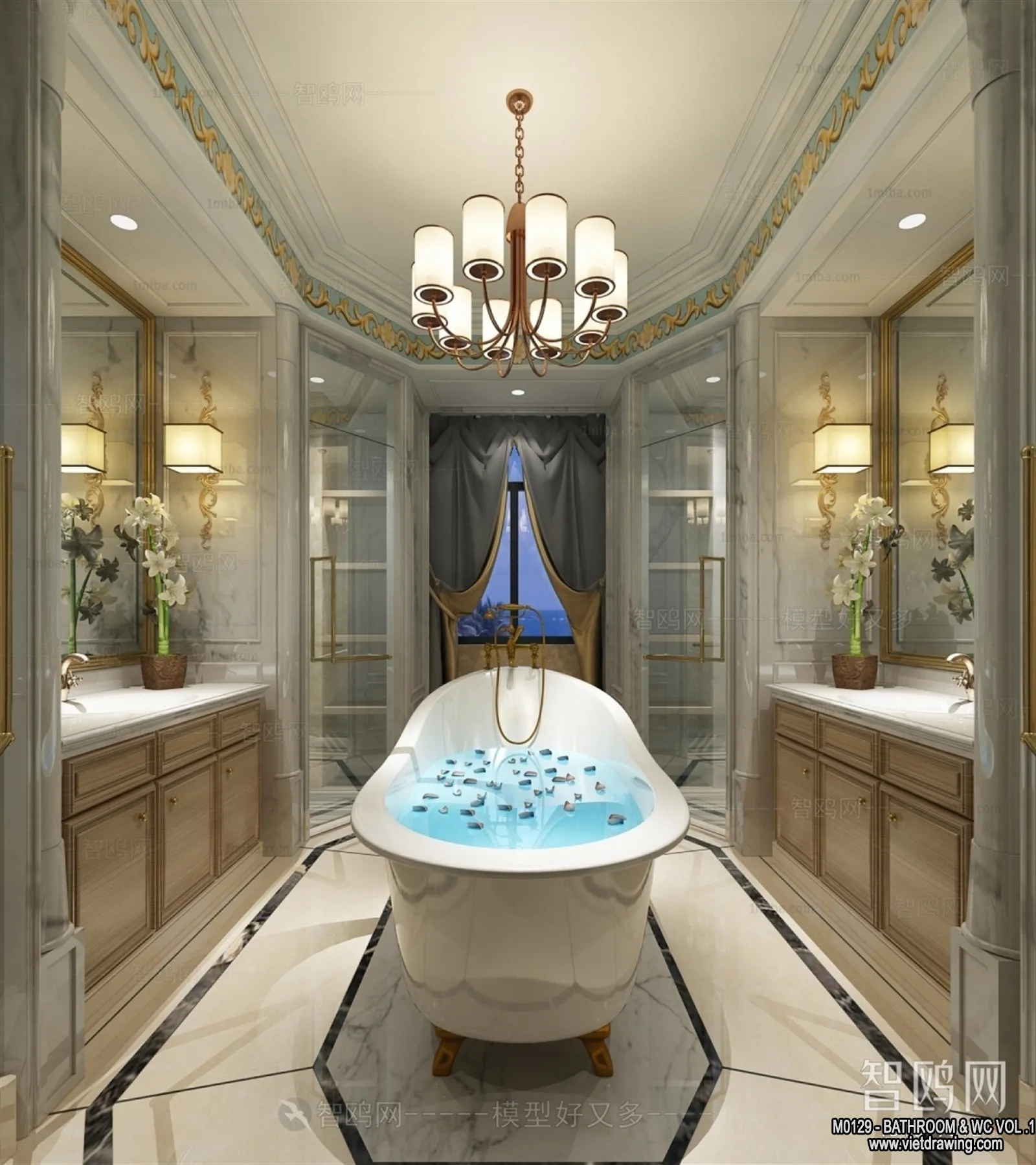 Bathroom – Toilet – WC – RestRoom – 3D Interior Scene – 094