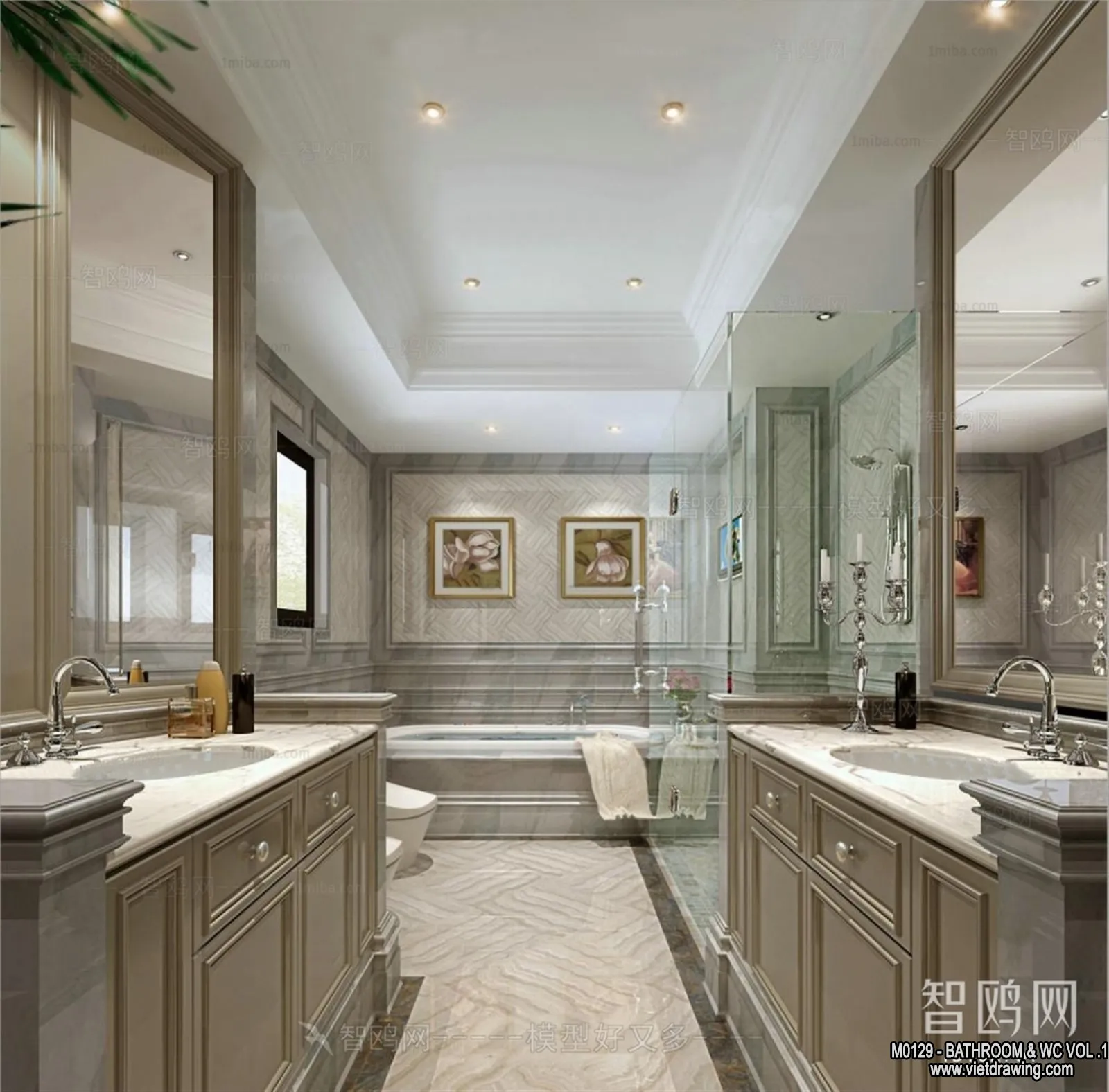 Bathroom – Toilet – WC – RestRoom – 3D Interior Scene – 097