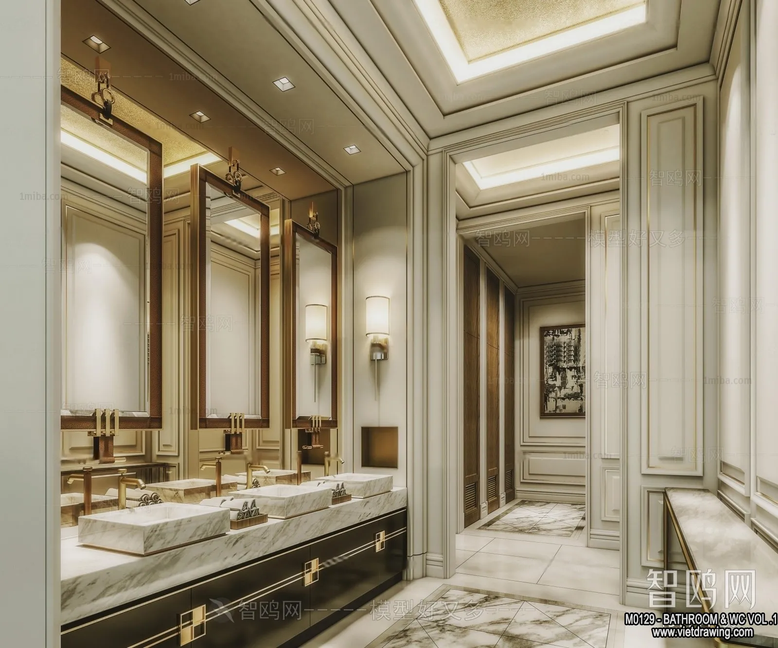 Bathroom – Toilet – WC – RestRoom – 3D Interior Scene – 102