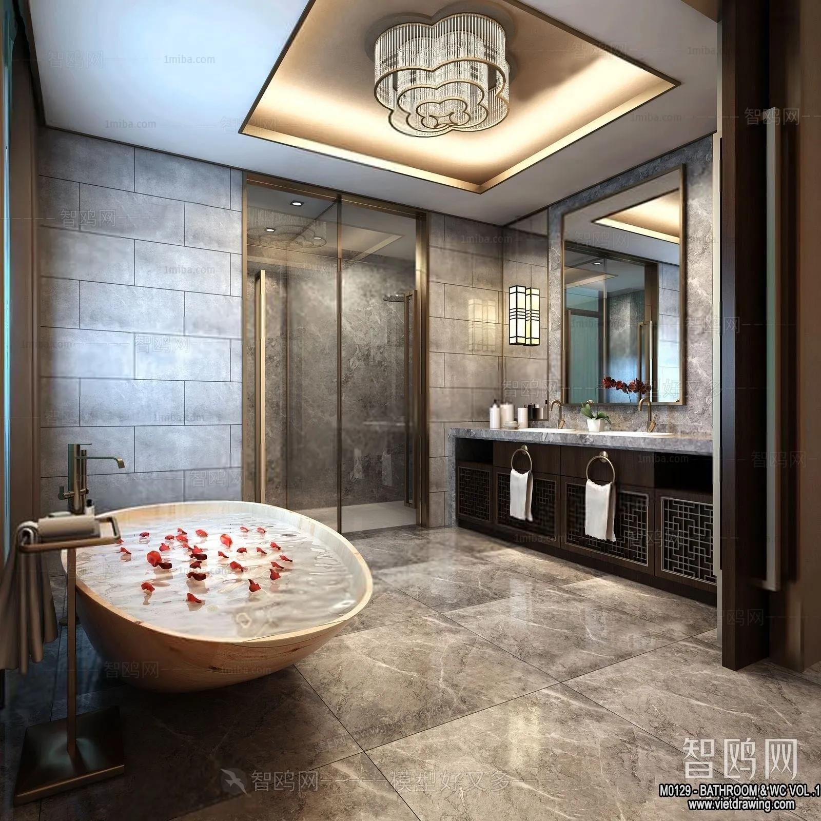 Bathroom – Toilet – WC – RestRoom – 3D Interior Scene – 108