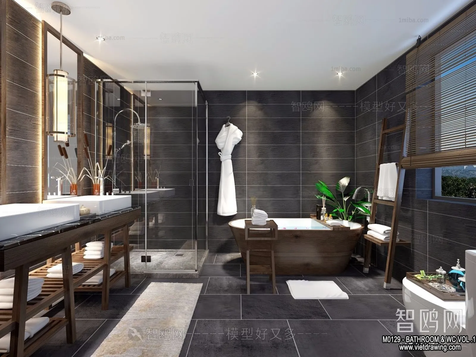 Bathroom – Toilet – WC – RestRoom – 3D Interior Scene – 109