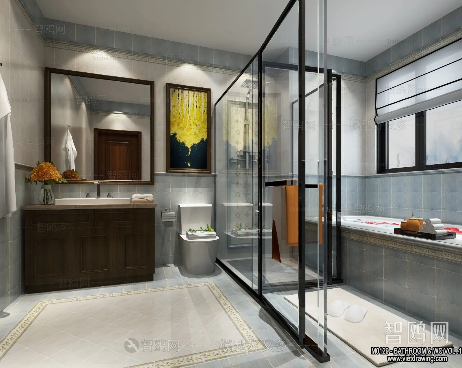 Bathroom – Toilet – WC – RestRoom – 3D Interior Scene – 114