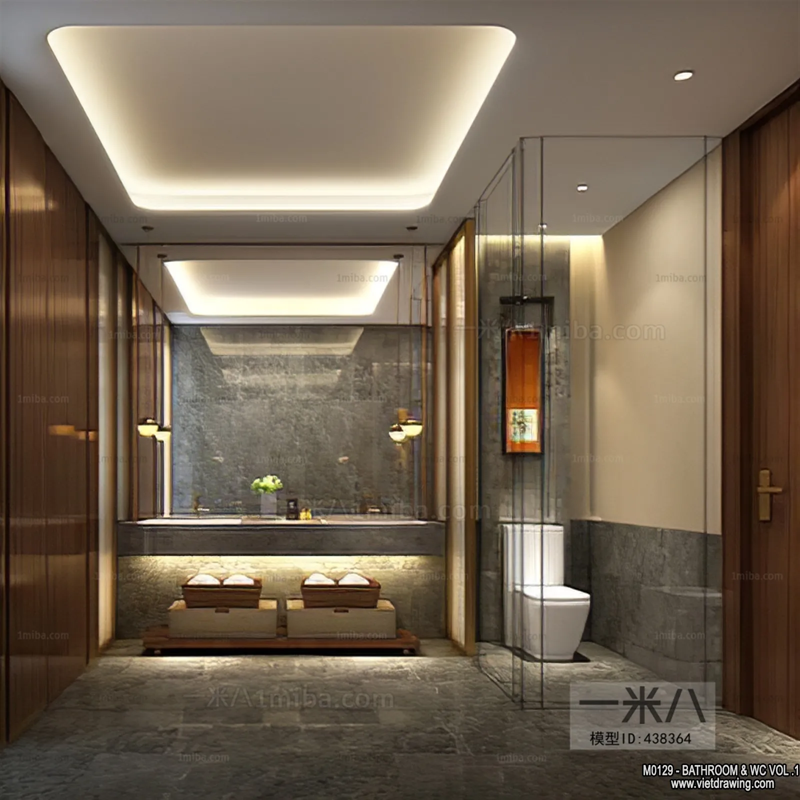 Bathroom – Toilet – WC – RestRoom – 3D Interior Scene – 121