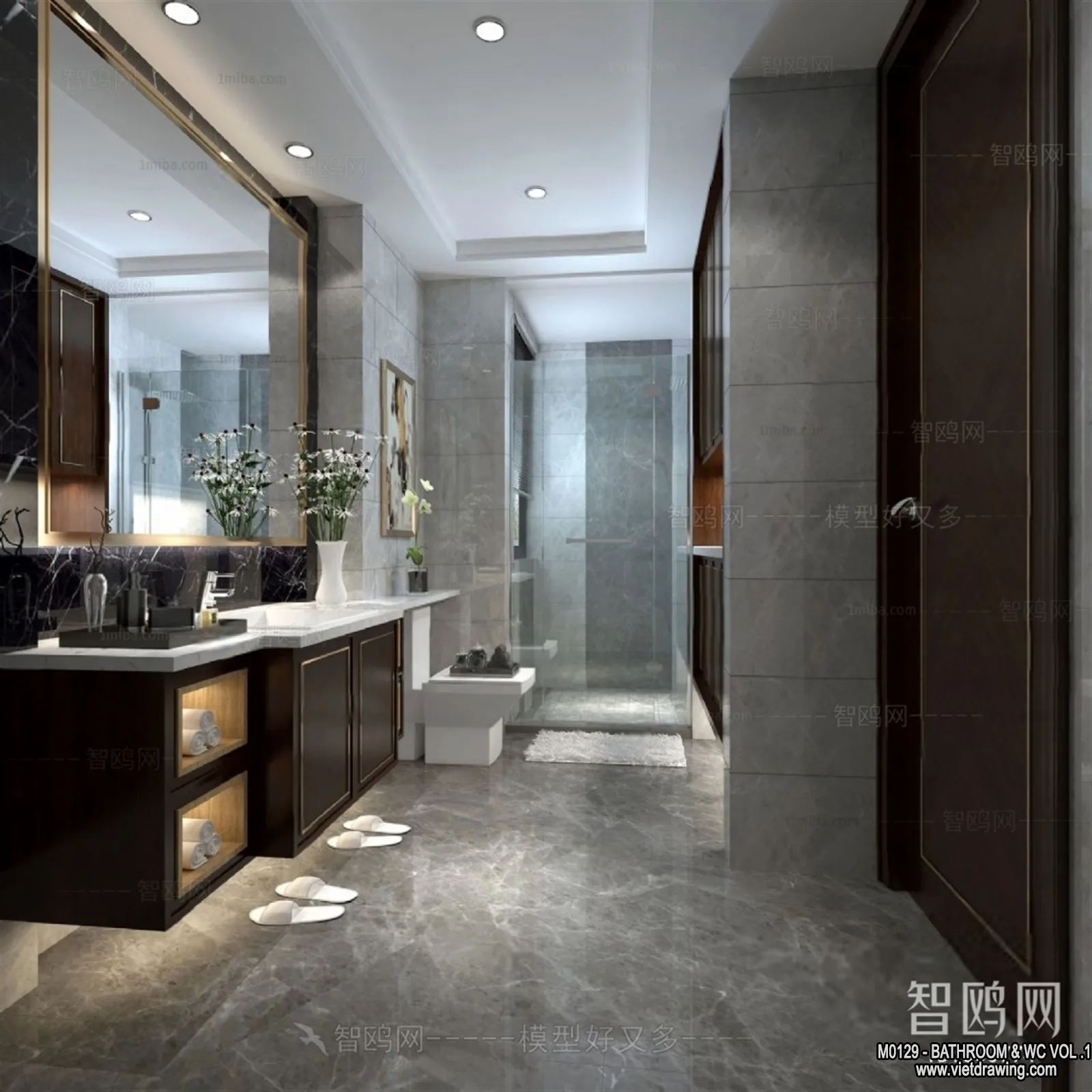 Bathroom – Toilet – WC – RestRoom – 3D Interior Scene – 132