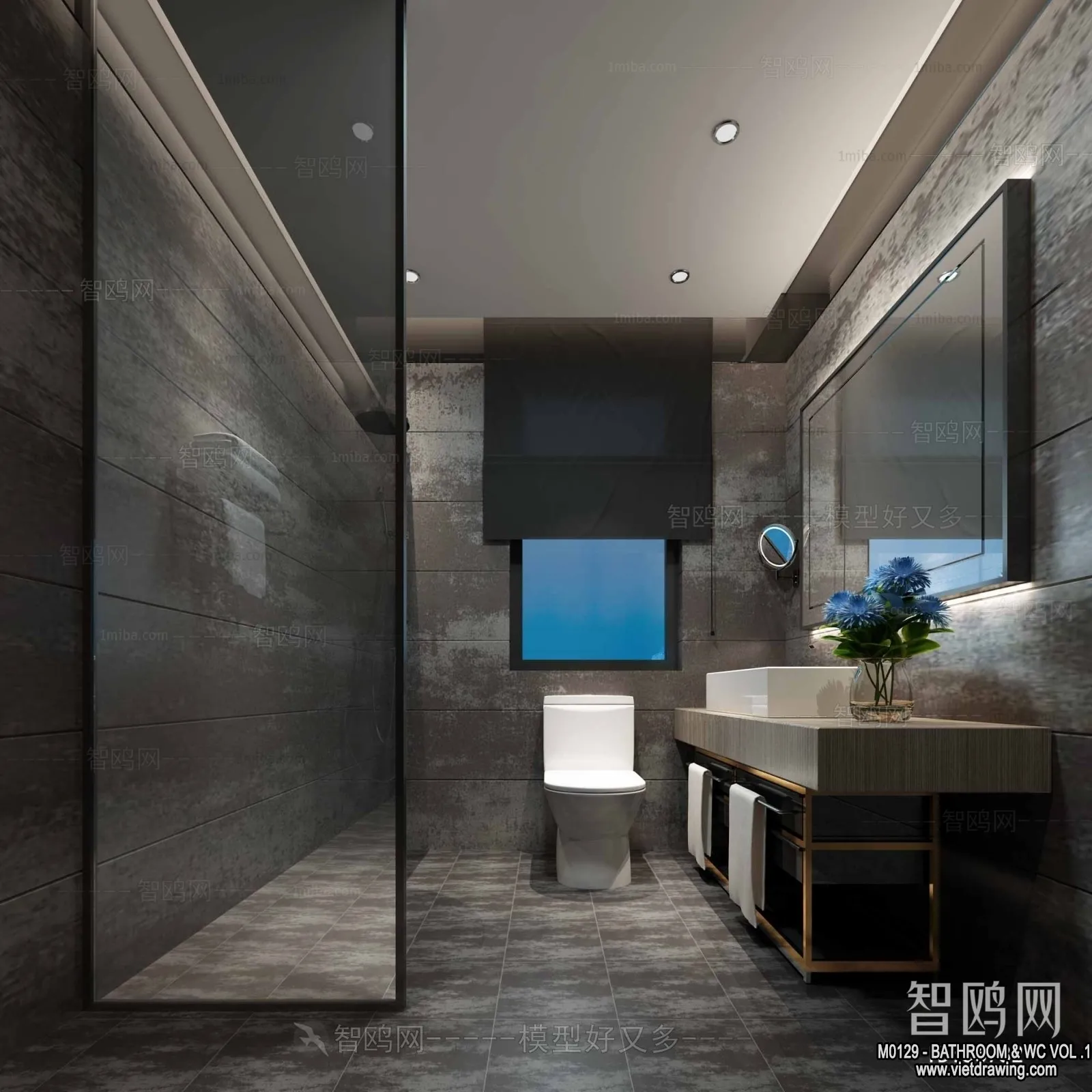 Bathroom – Toilet – WC – RestRoom – 3D Interior Scene – 138