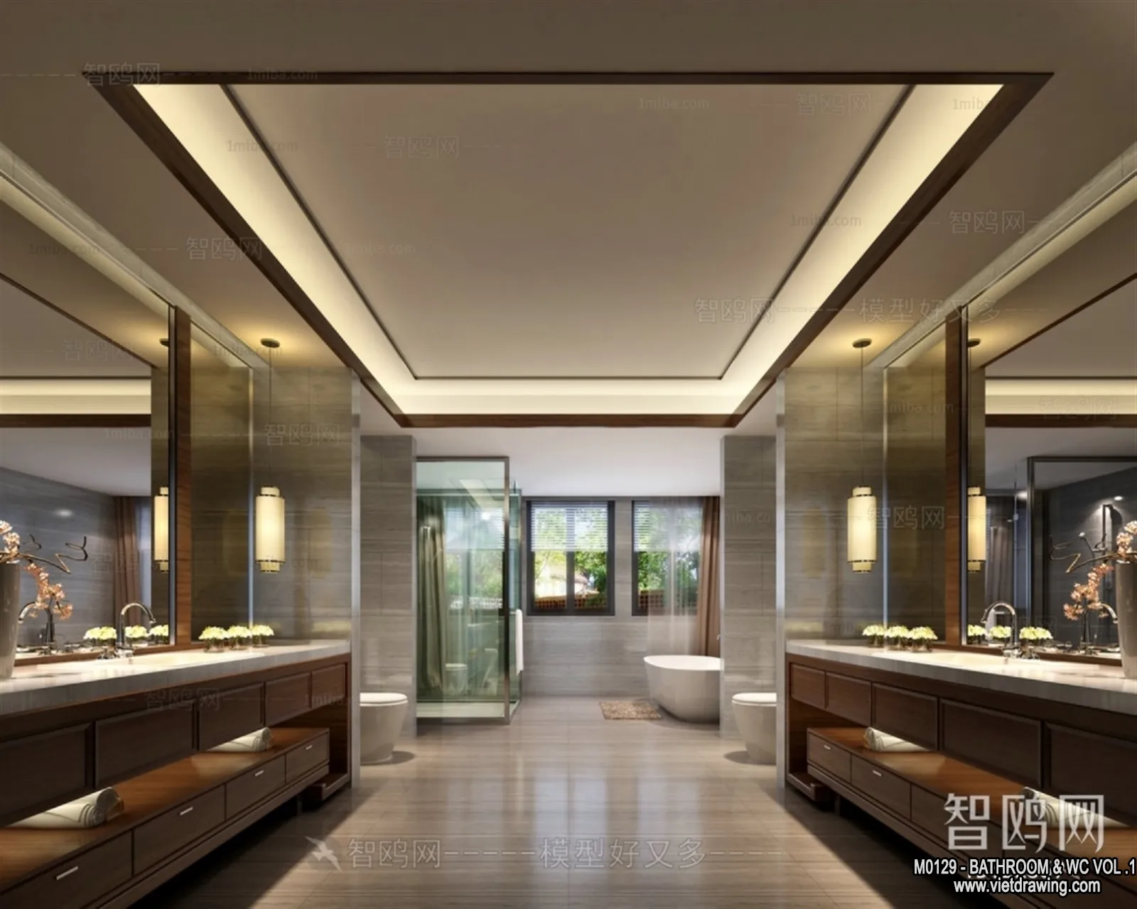 Bathroom – Toilet – WC – RestRoom – 3D Interior Scene – 141