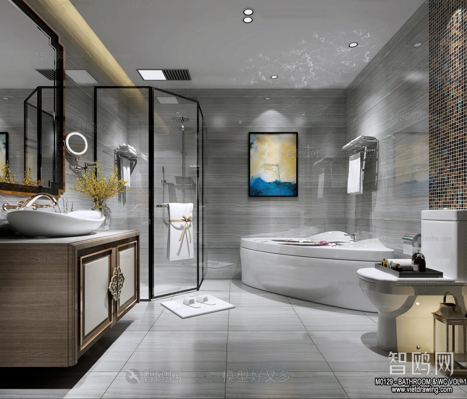 Bathroom – Toilet – WC – RestRoom – 3D Interior Scene – 151