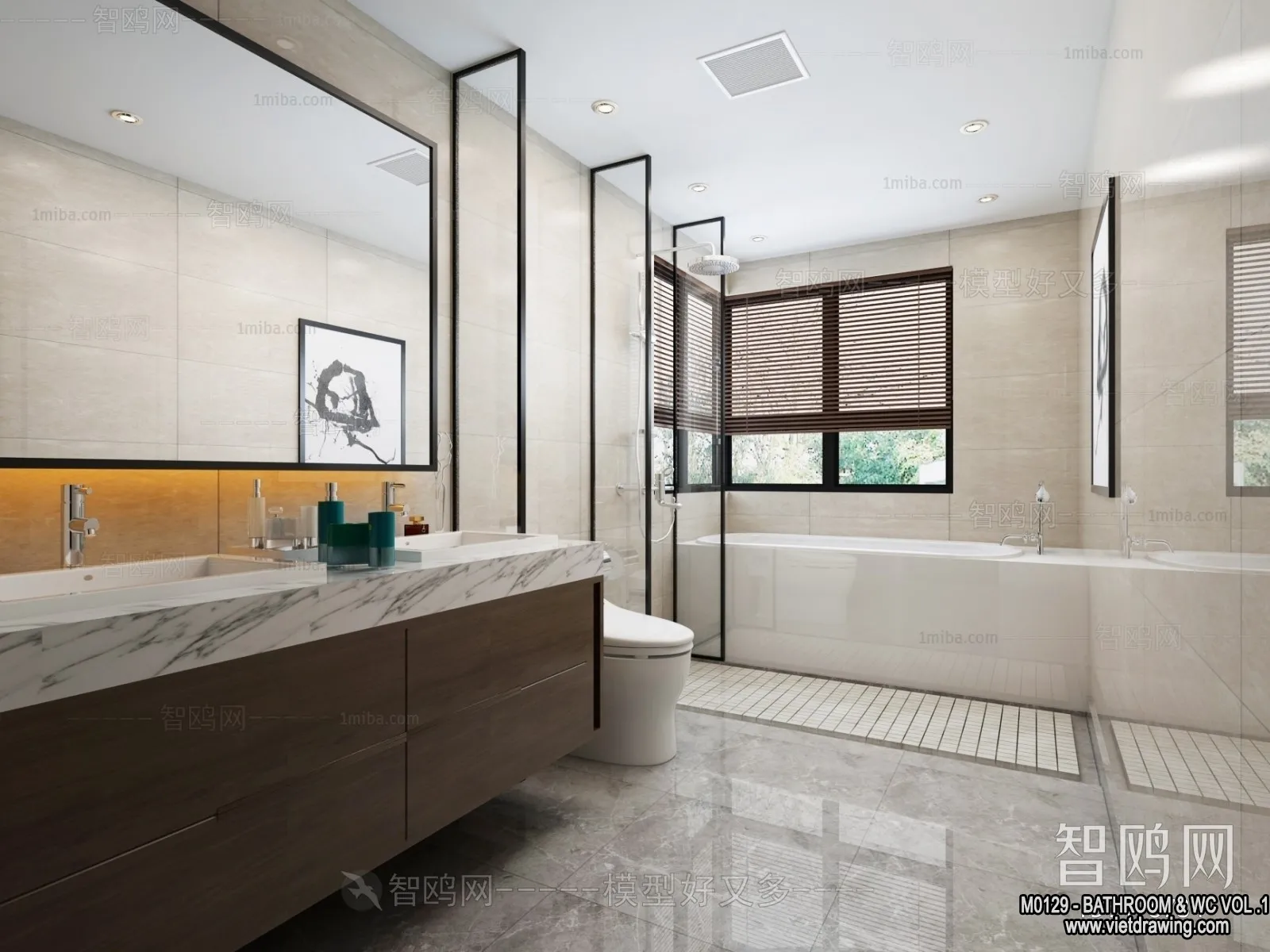 Bathroom – Toilet – WC – RestRoom – 3D Interior Scene – 152