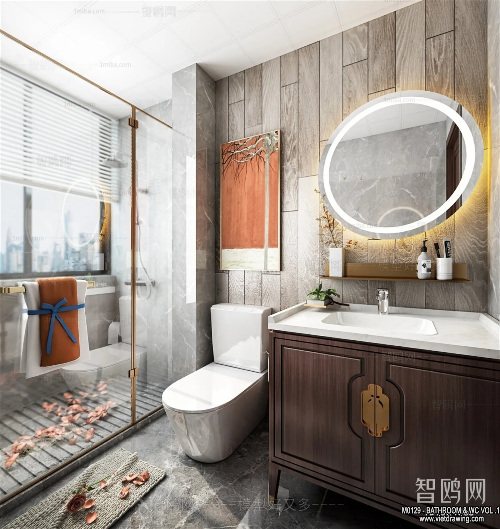 Bathroom – Toilet – WC – RestRoom – 3D Interior Scene – 153