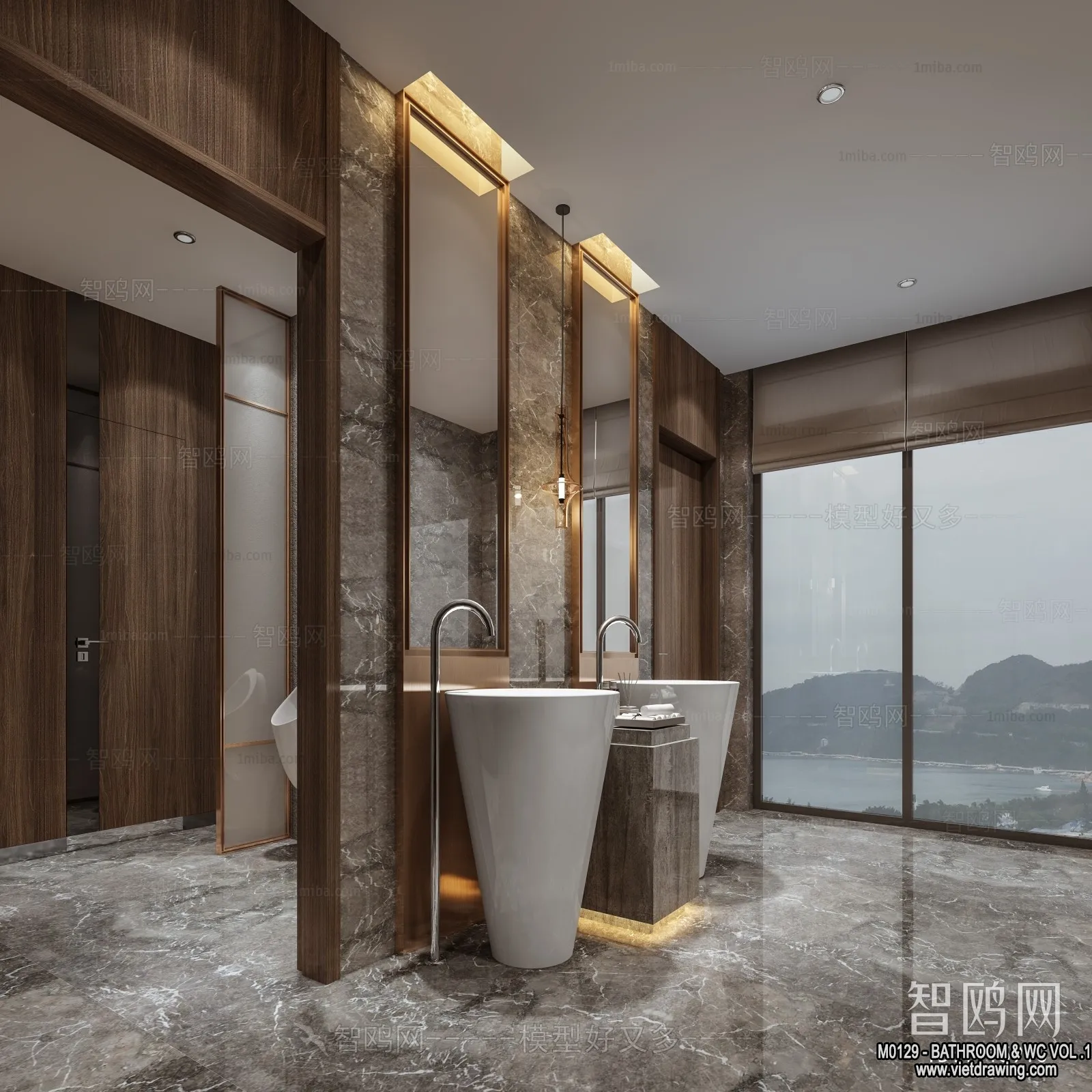 Bathroom – Toilet – WC – RestRoom – 3D Interior Scene – 157