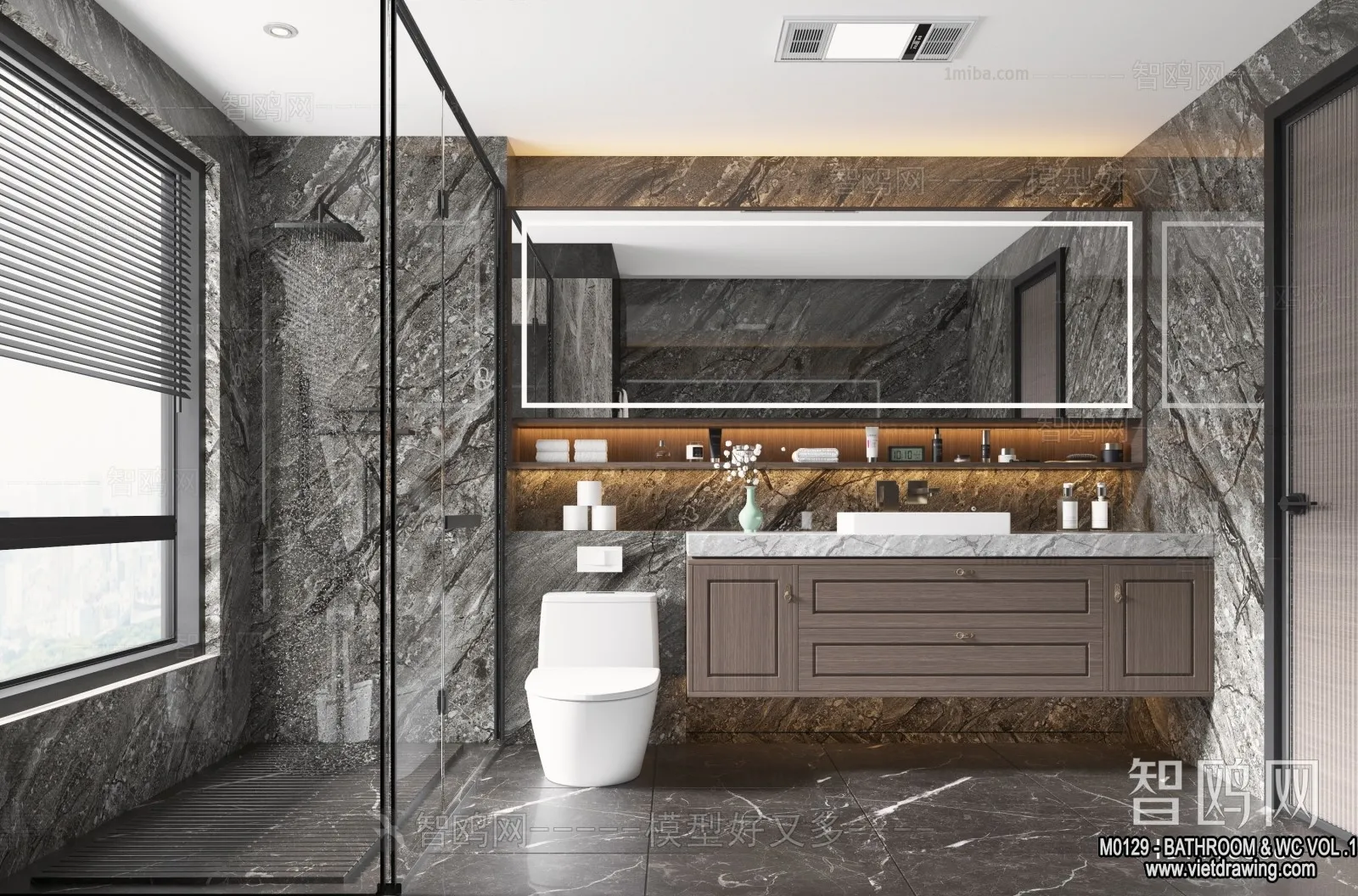 Bathroom – Toilet – WC – RestRoom – 3D Interior Scene – 163