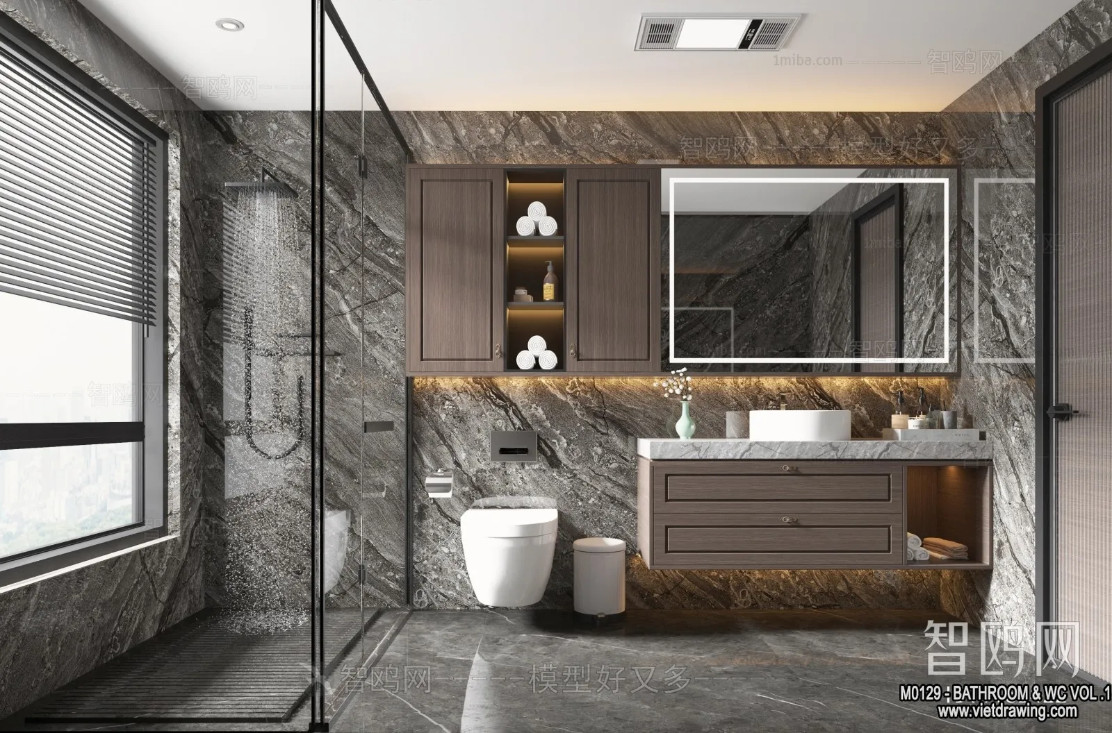 Bathroom – Toilet – WC – RestRoom – 3D Interior Scene – 165