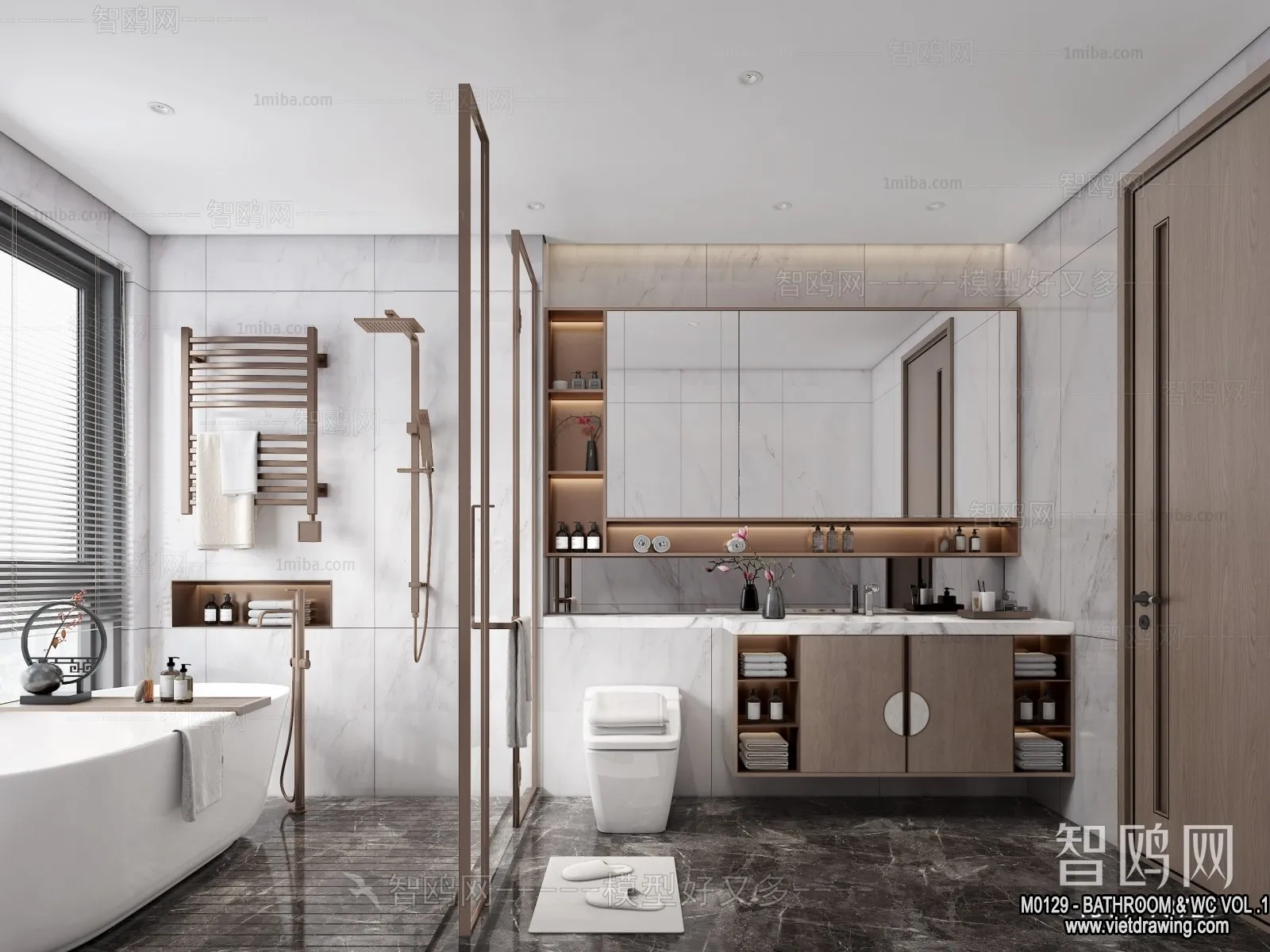 Bathroom – Toilet – WC – RestRoom – 3D Interior Scene – 167