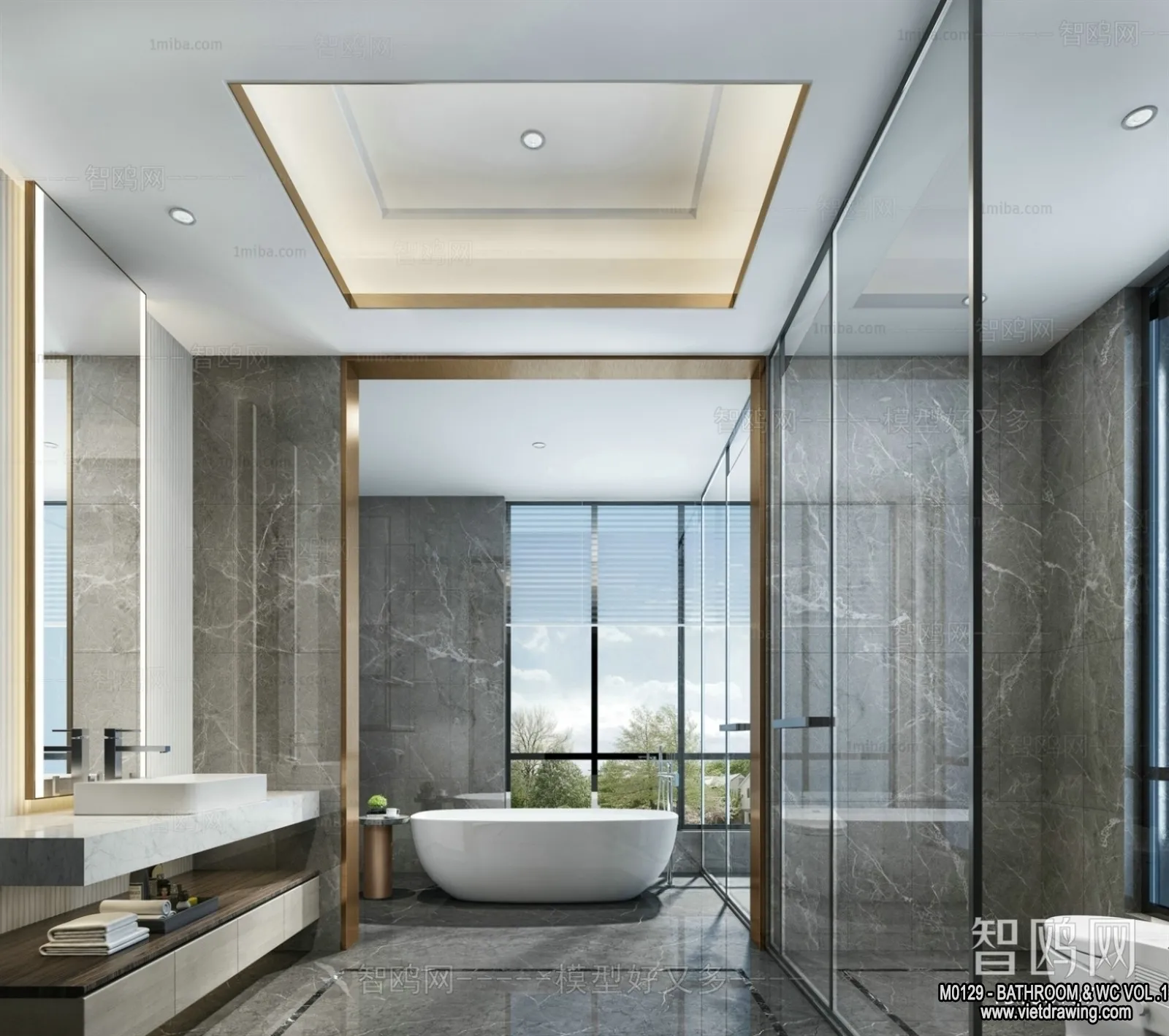 Bathroom – Toilet – WC – RestRoom – 3D Interior Scene – 168