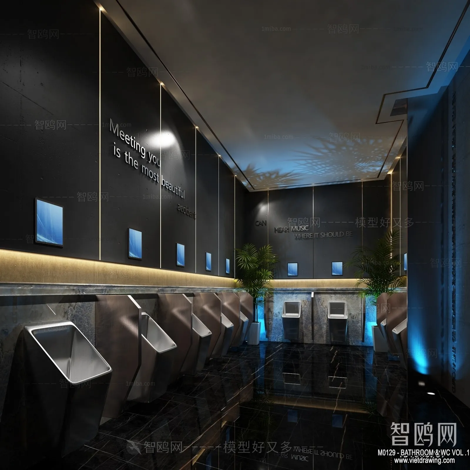 Bathroom – Toilet – WC – RestRoom – 3D Interior Scene – 174