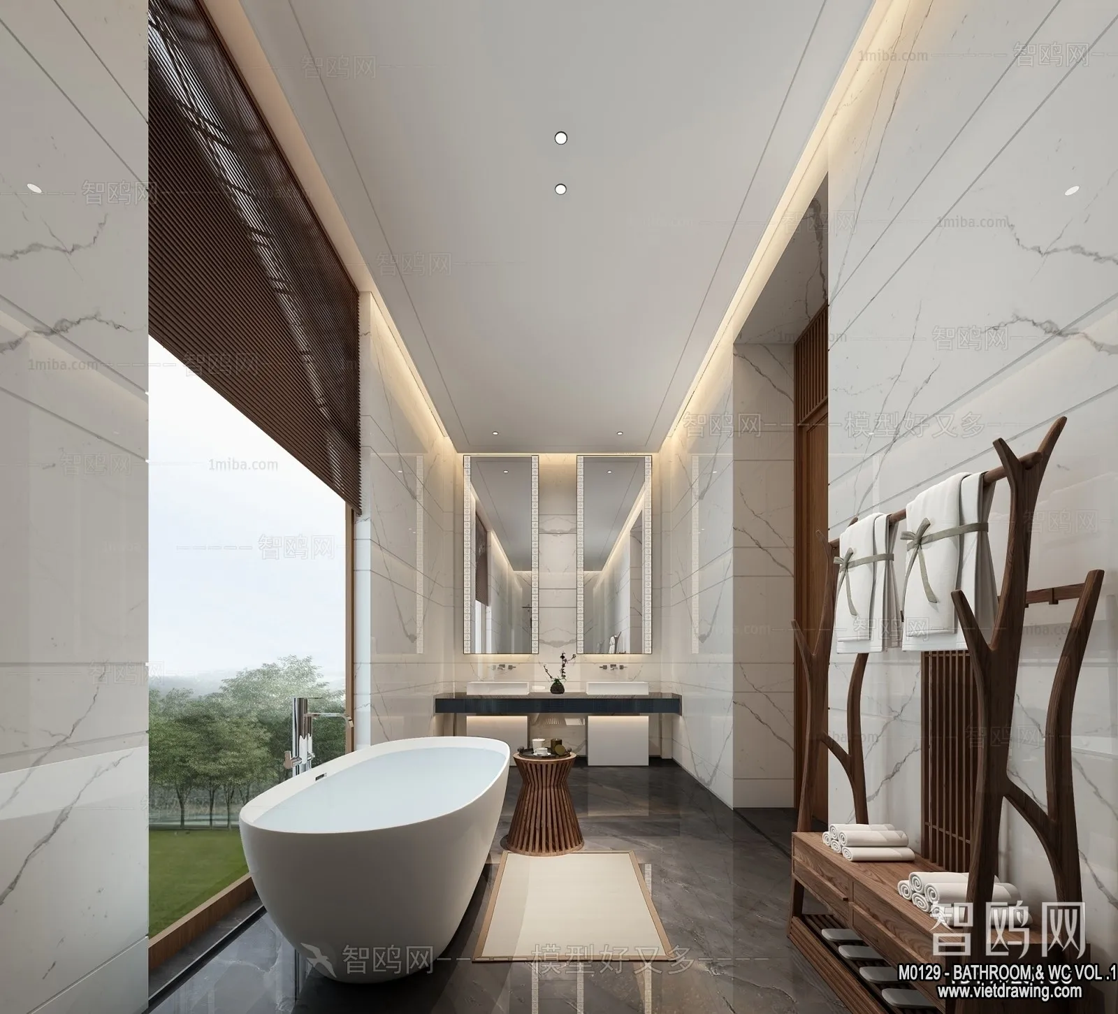 Bathroom – Toilet – WC – RestRoom – 3D Interior Scene – 175