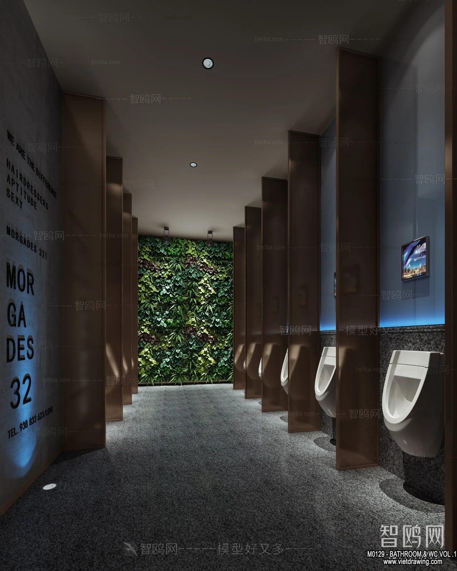 Bathroom – Toilet – WC – RestRoom – 3D Interior Scene – 178