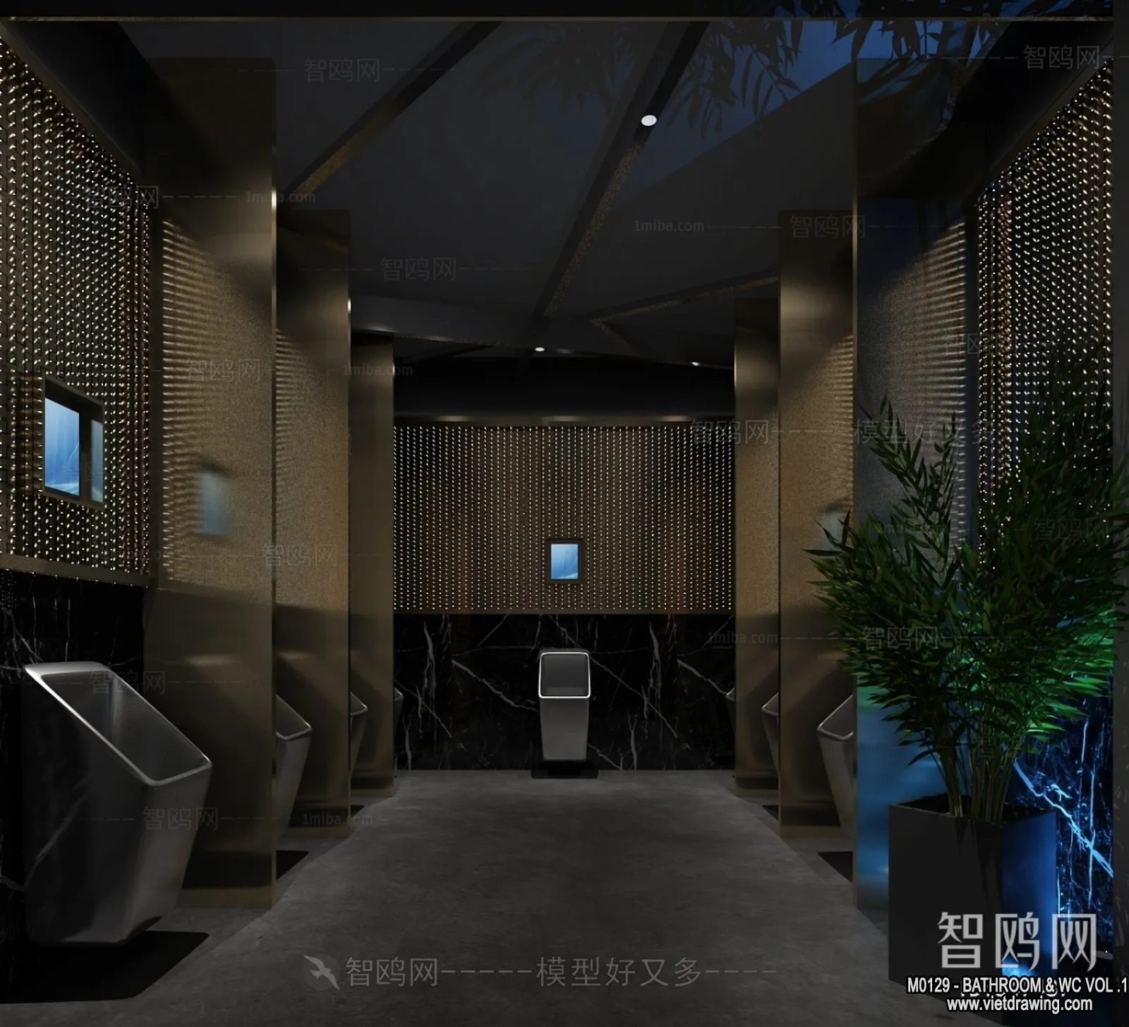 Bathroom – Toilet – WC – RestRoom – 3D Interior Scene – 183