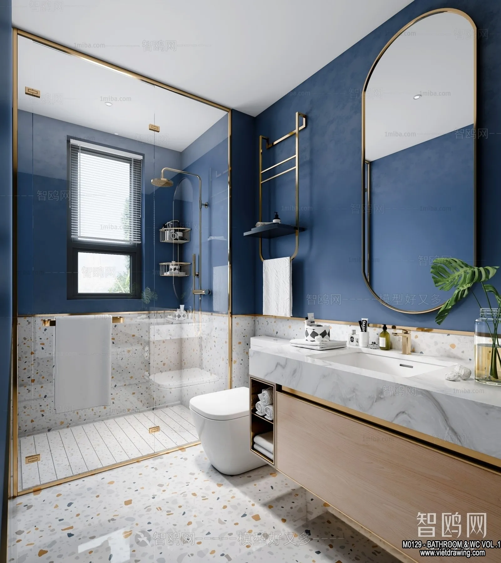 Bathroom – Toilet – WC – RestRoom – 3D Interior Scene – 193