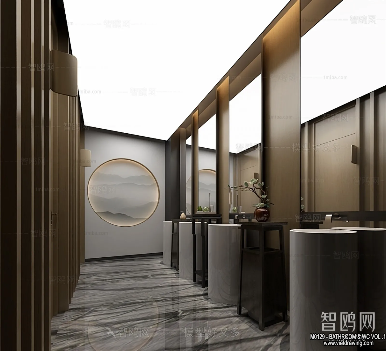 Bathroom – Toilet – WC – RestRoom – 3D Interior Scene – 197