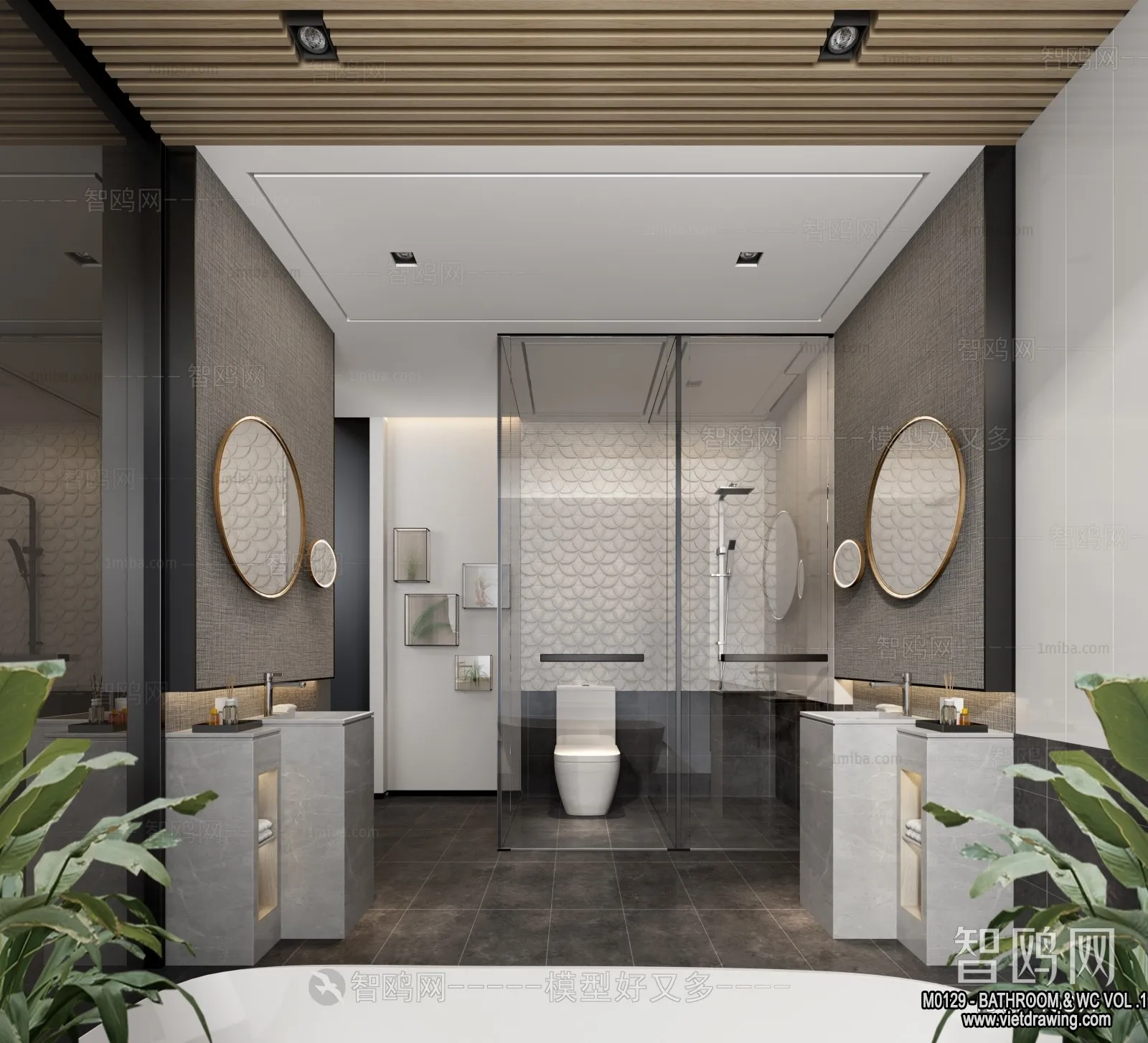 Bathroom – Toilet – WC – RestRoom – 3D Interior Scene – 208