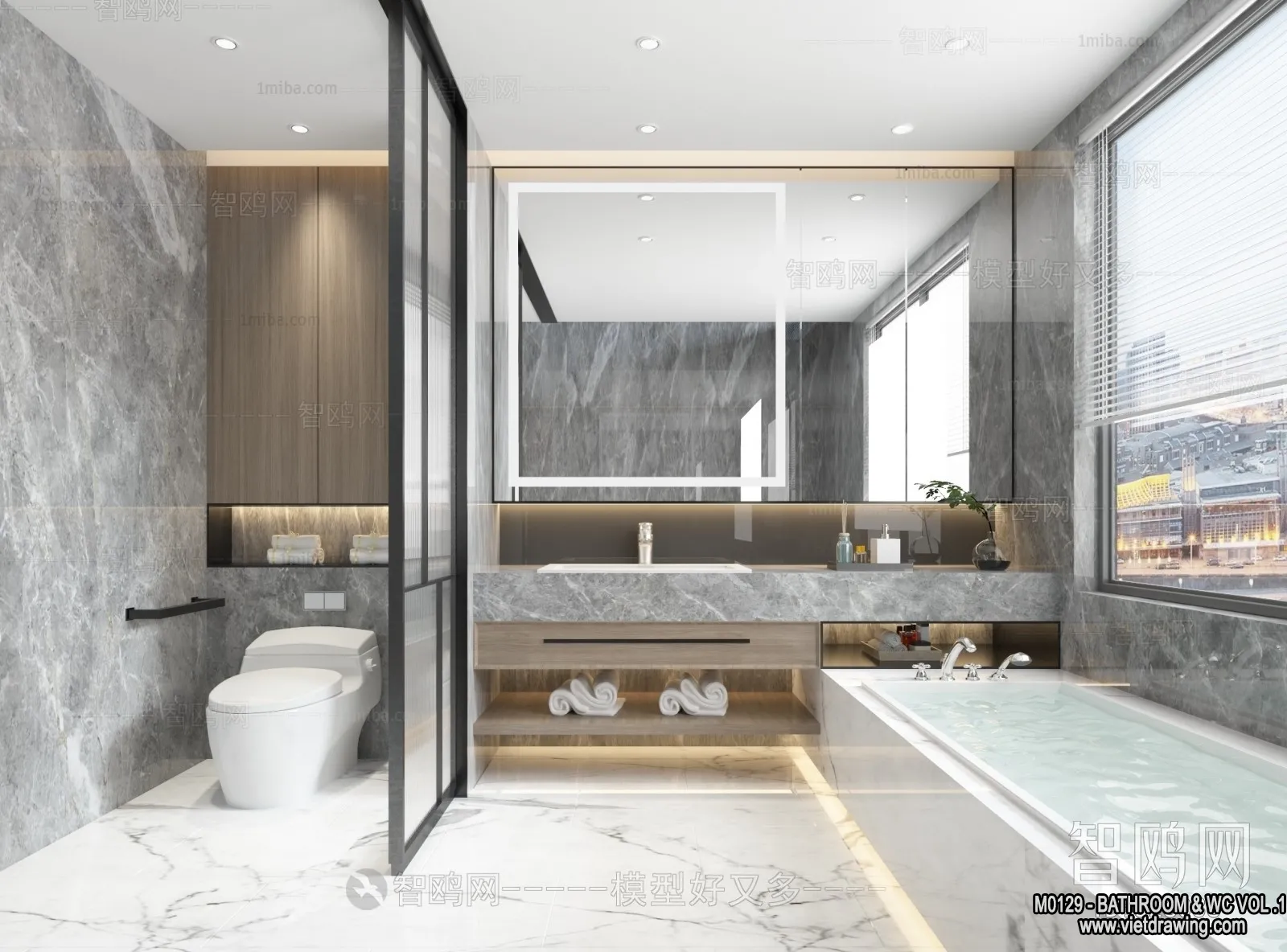 Bathroom – Toilet – WC – RestRoom – 3D Interior Scene – 211