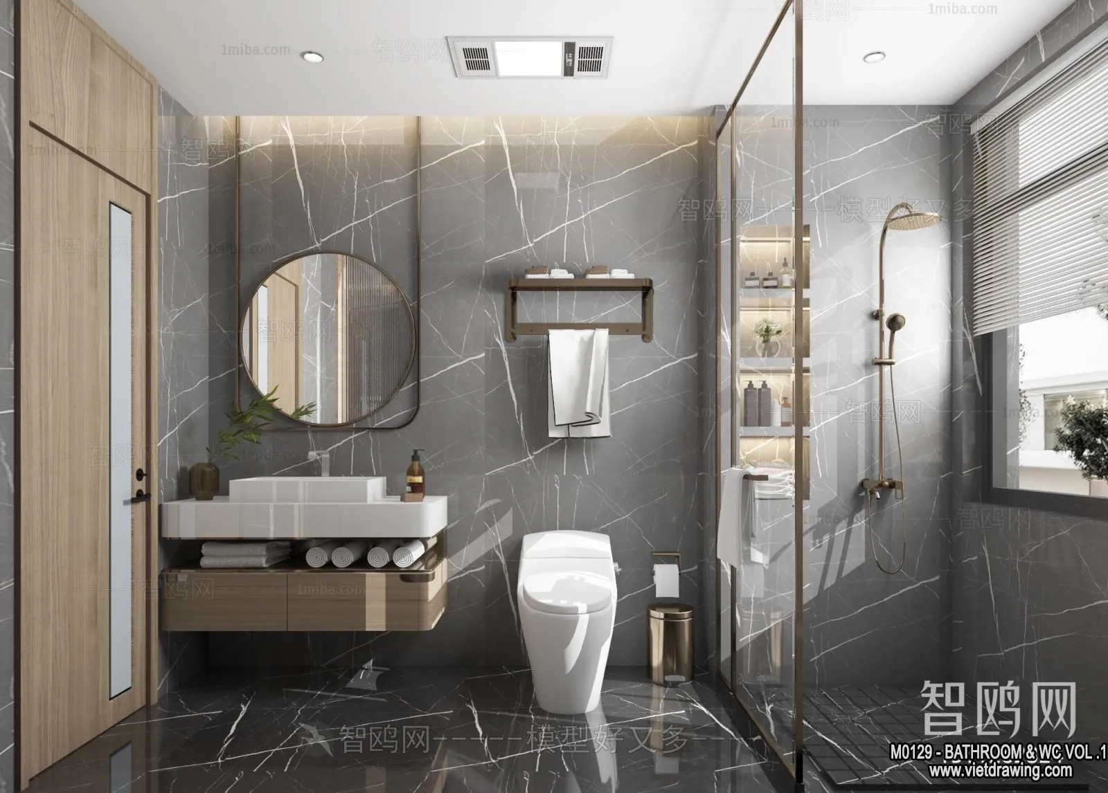 Bathroom – Toilet – WC – RestRoom – 3D Interior Scene – 212