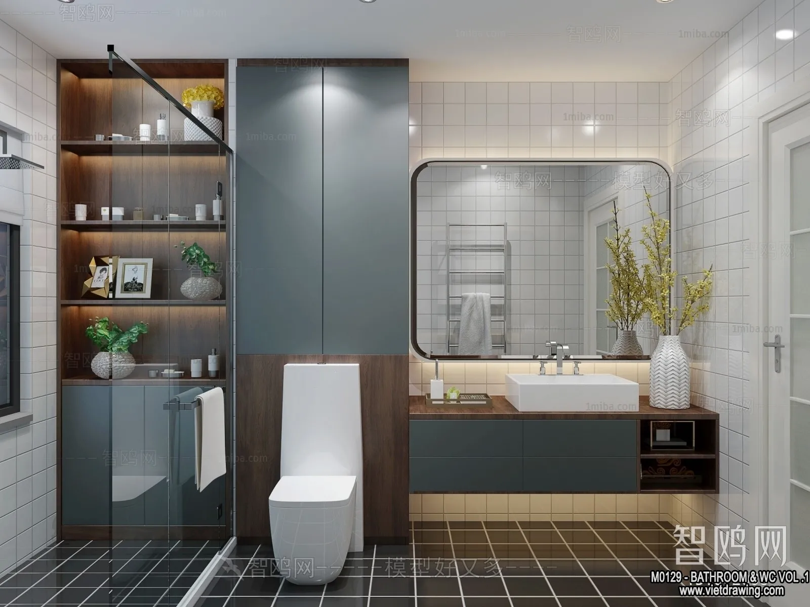 Bathroom – Toilet – WC – RestRoom – 3D Interior Scene – 213