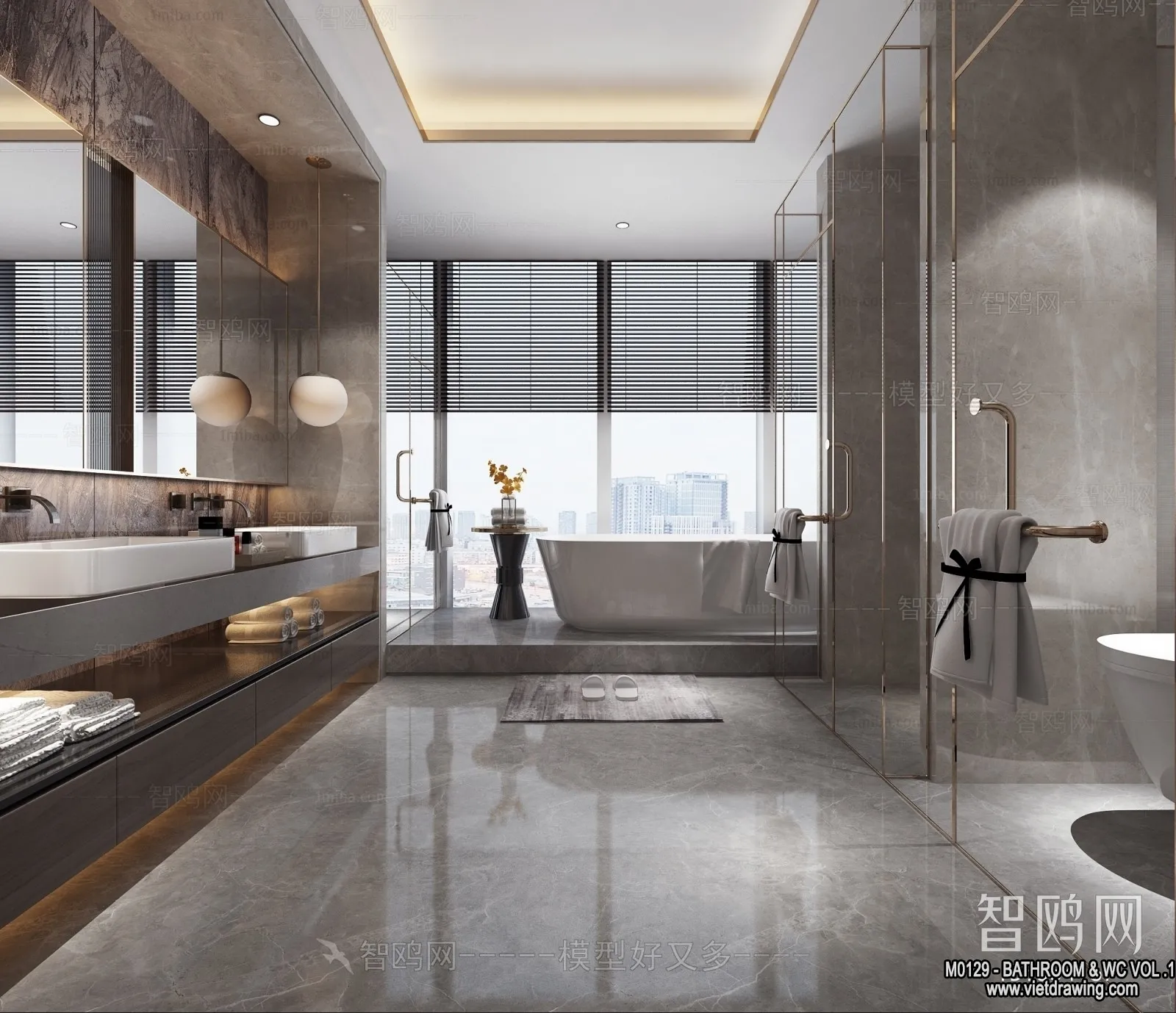 Bathroom – Toilet – WC – RestRoom – 3D Interior Scene – 216