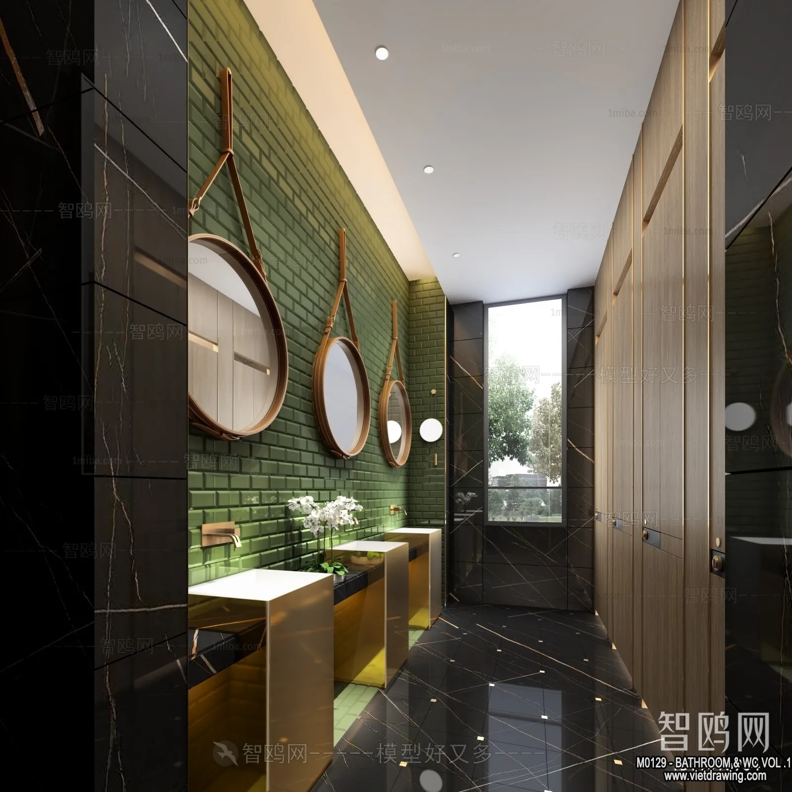 Bathroom – Toilet – WC – RestRoom – 3D Interior Scene – 219