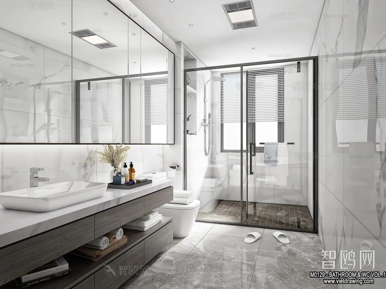 Bathroom – Toilet – WC – RestRoom – 3D Interior Scene – 223