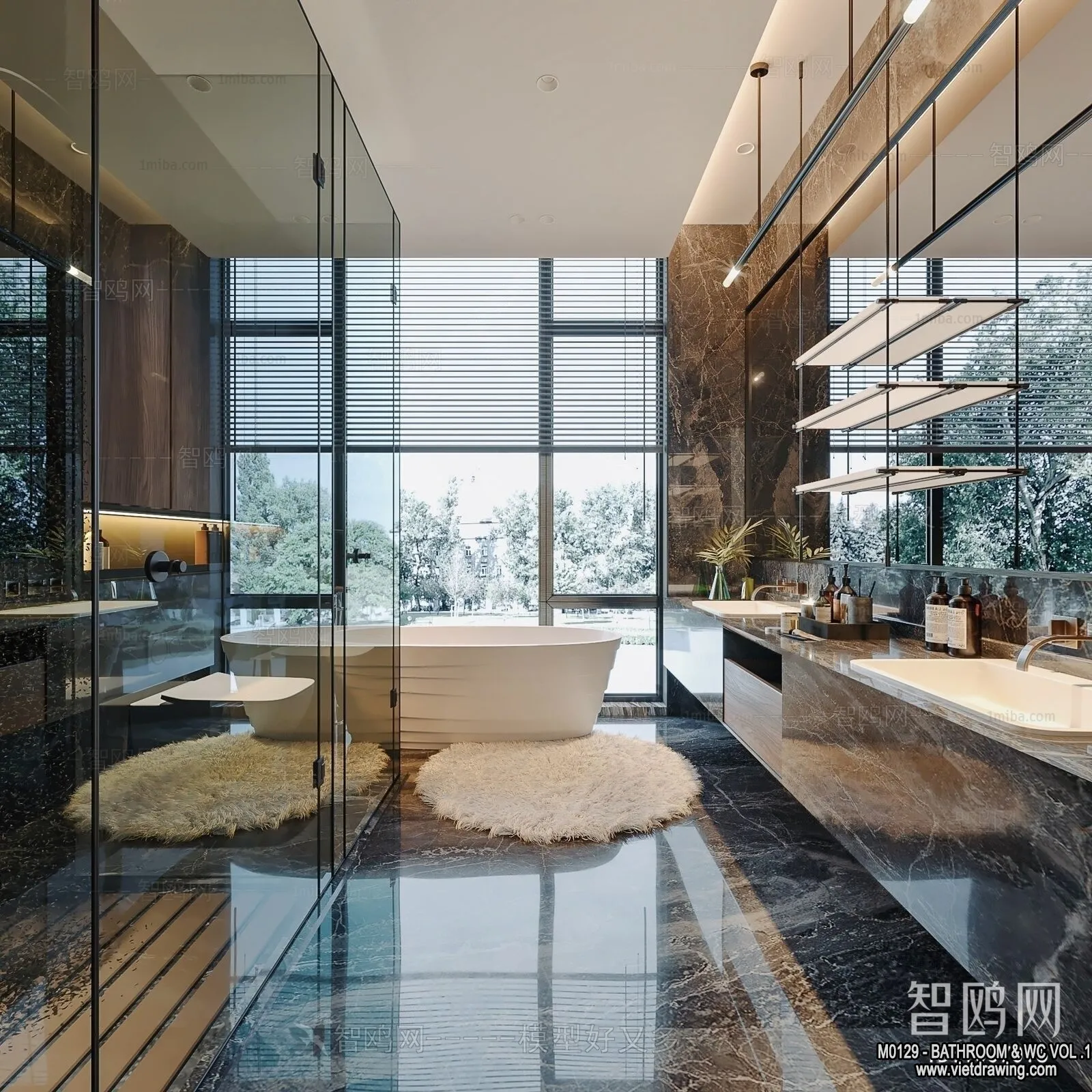 Bathroom – Toilet – WC – RestRoom – 3D Interior Scene – 224