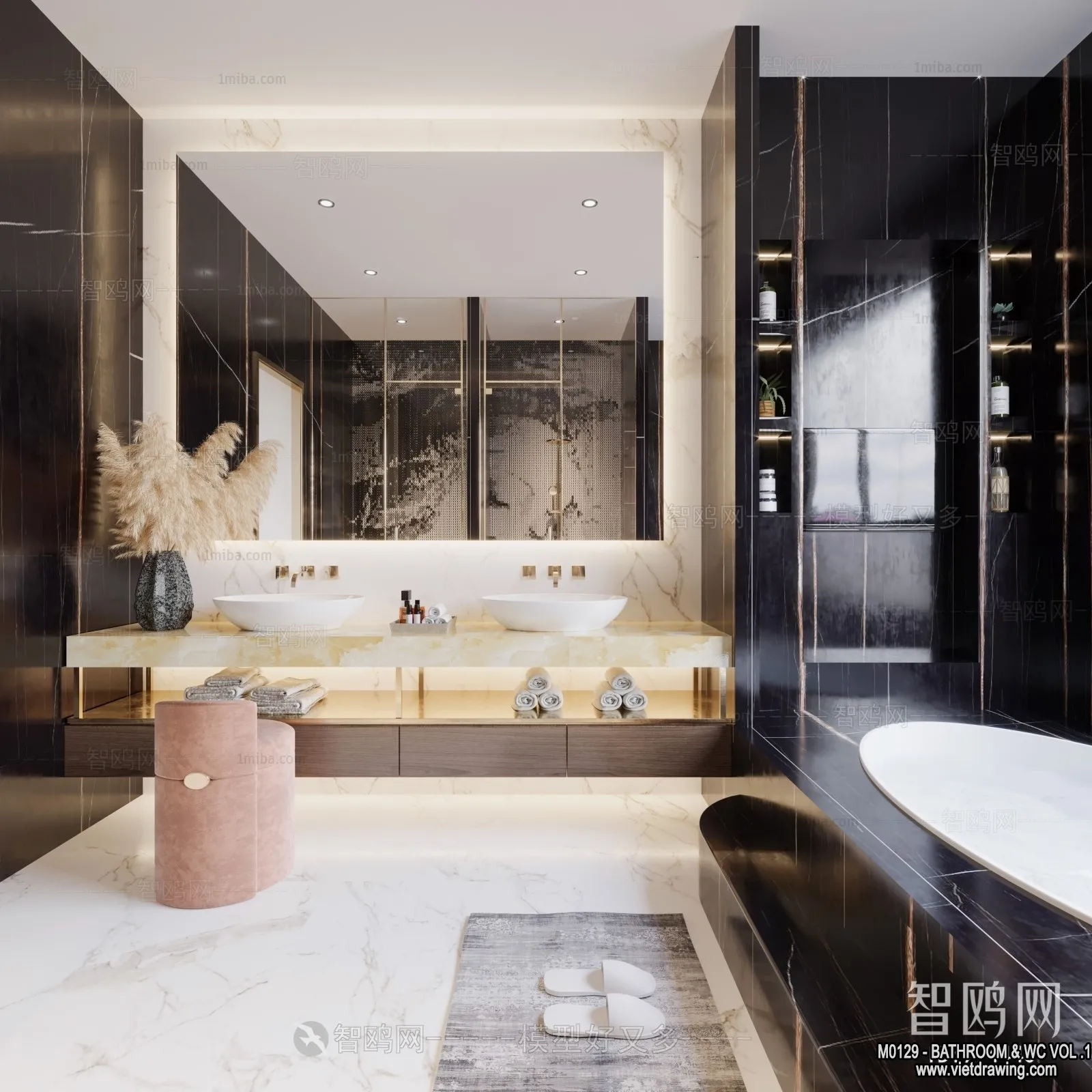 Bathroom – Toilet – WC – RestRoom – 3D Interior Scene – 229