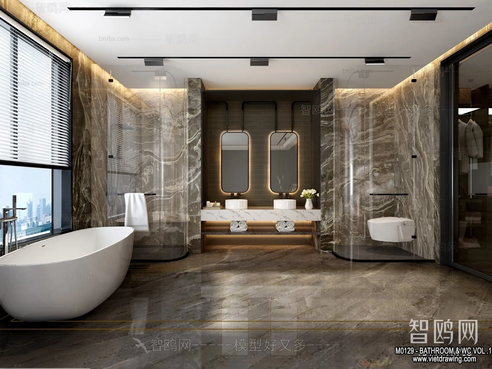 Bathroom – Toilet – WC – RestRoom – 3D Interior Scene – 230