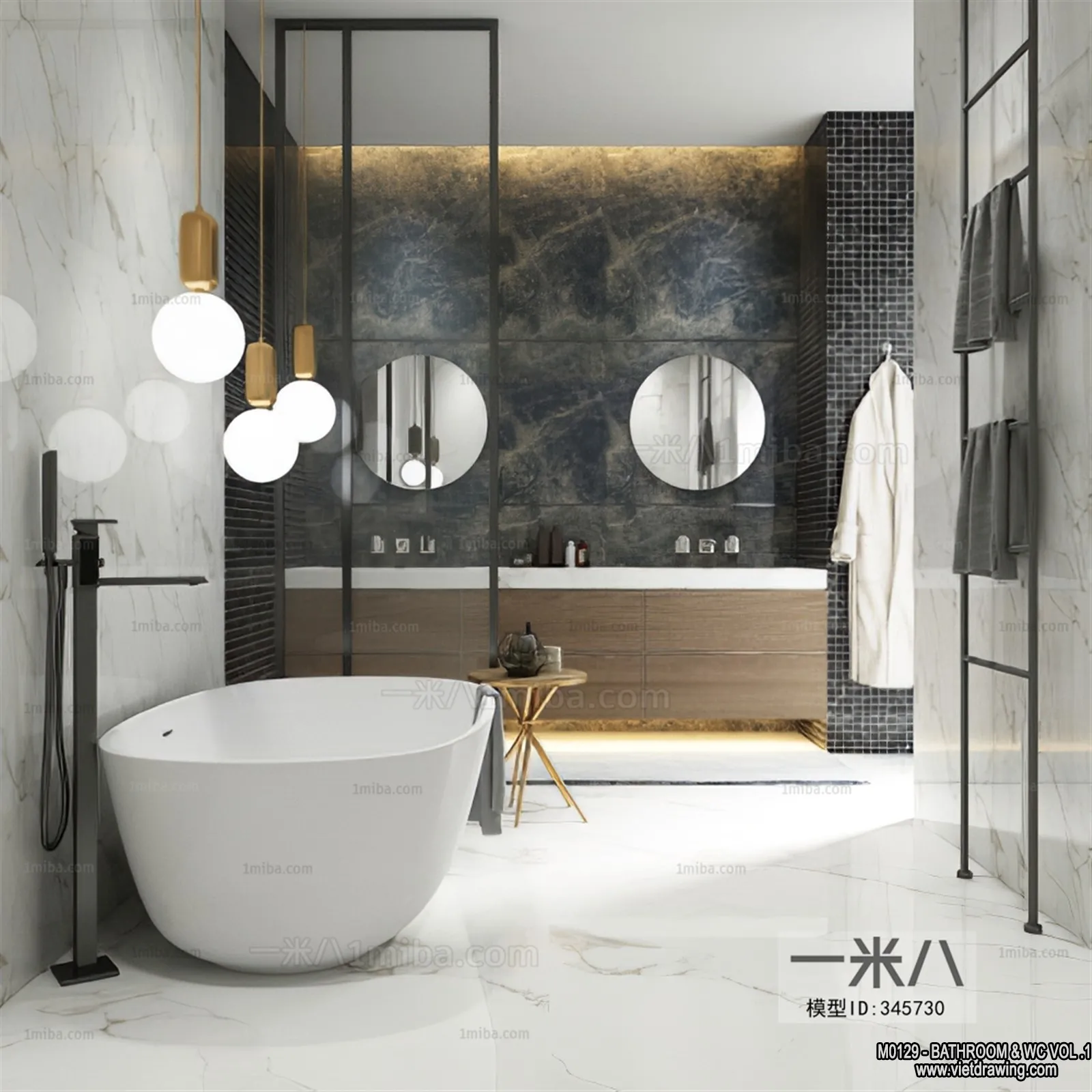 Bathroom – Toilet – WC – RestRoom – 3D Interior Scene – 232