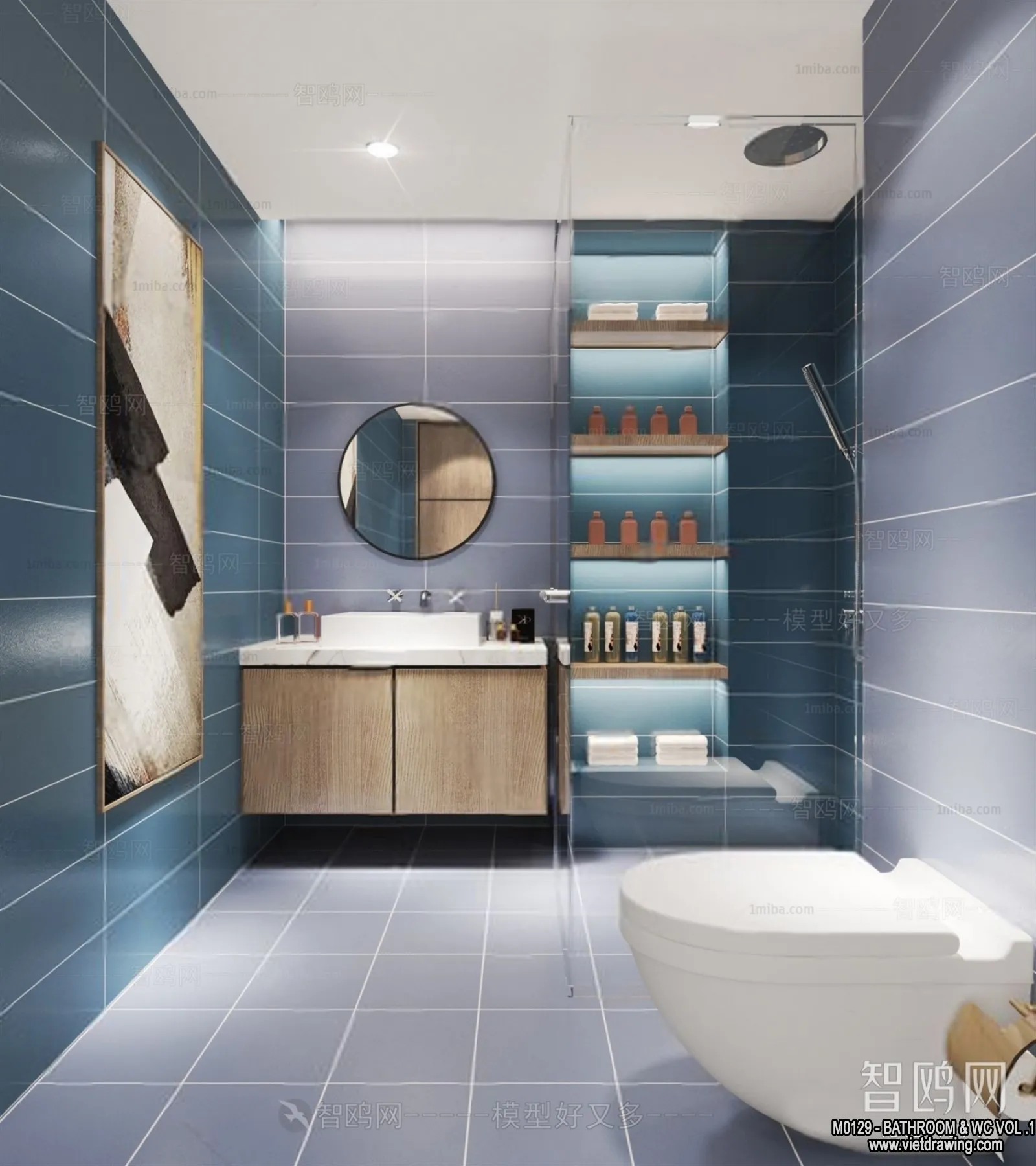 Bathroom – Toilet – WC – RestRoom – 3D Interior Scene – 236