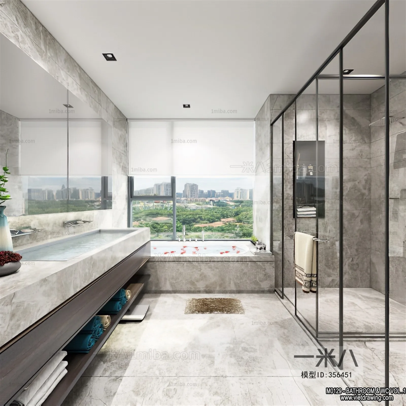 Bathroom – Toilet – WC – RestRoom – 3D Interior Scene – 237