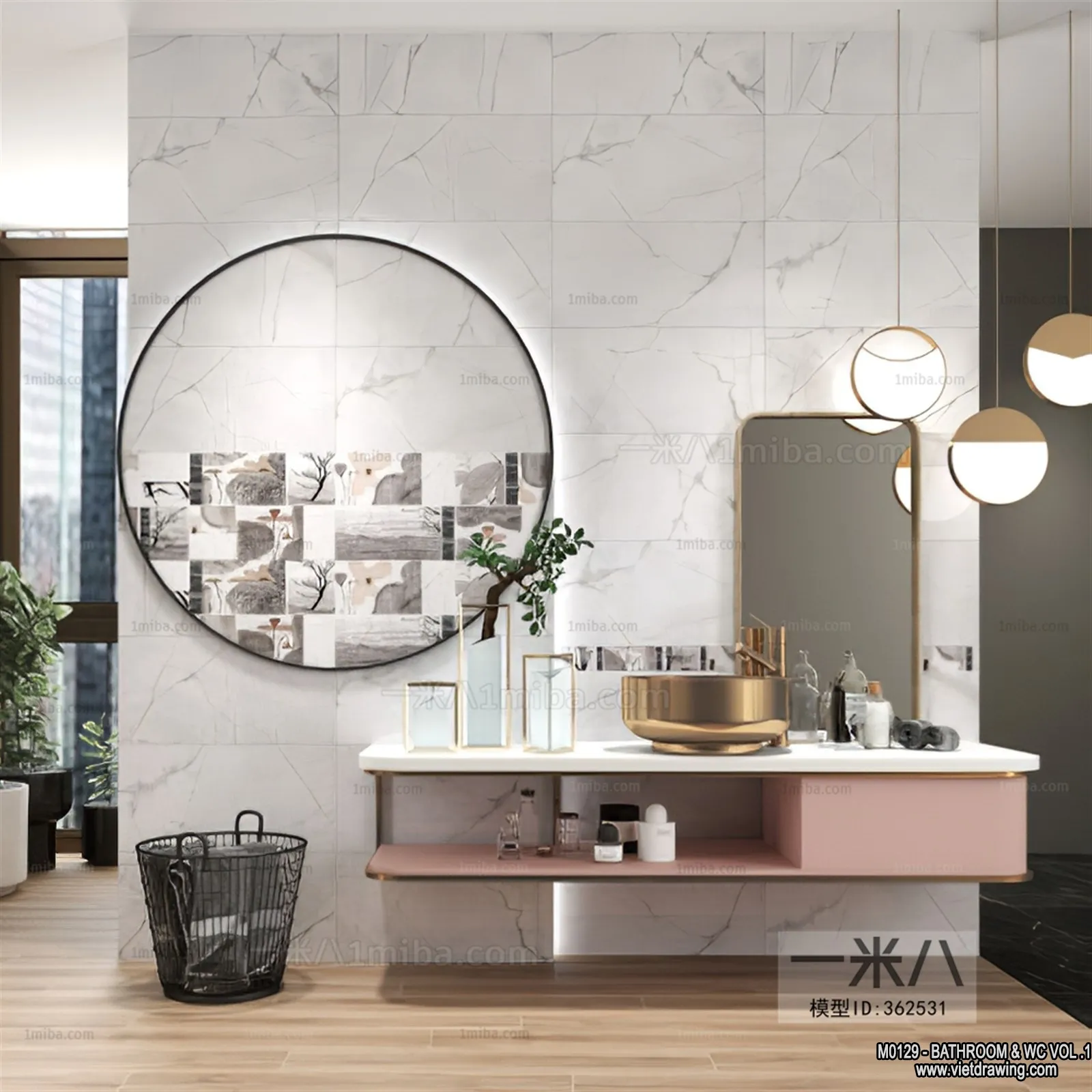 Bathroom – Toilet – WC – RestRoom – 3D Interior Scene – 244