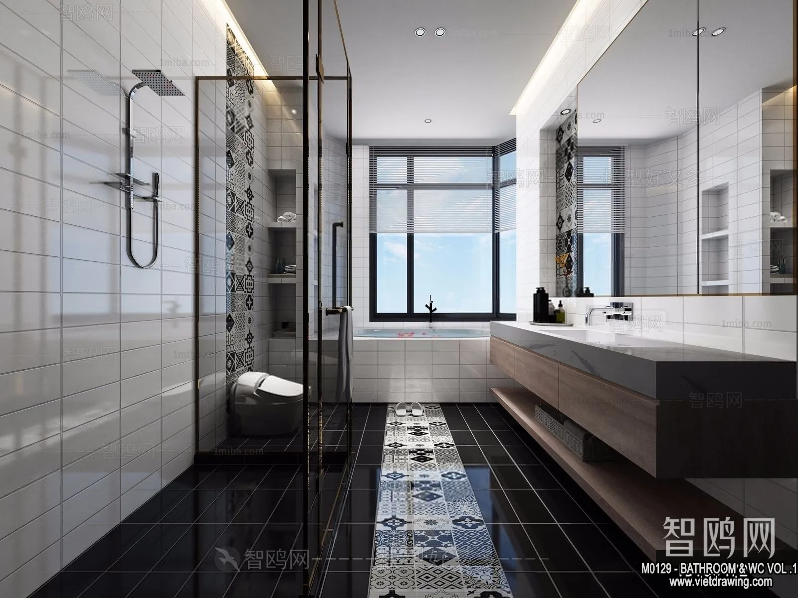 Bathroom – Toilet – WC – RestRoom – 3D Interior Scene – 249