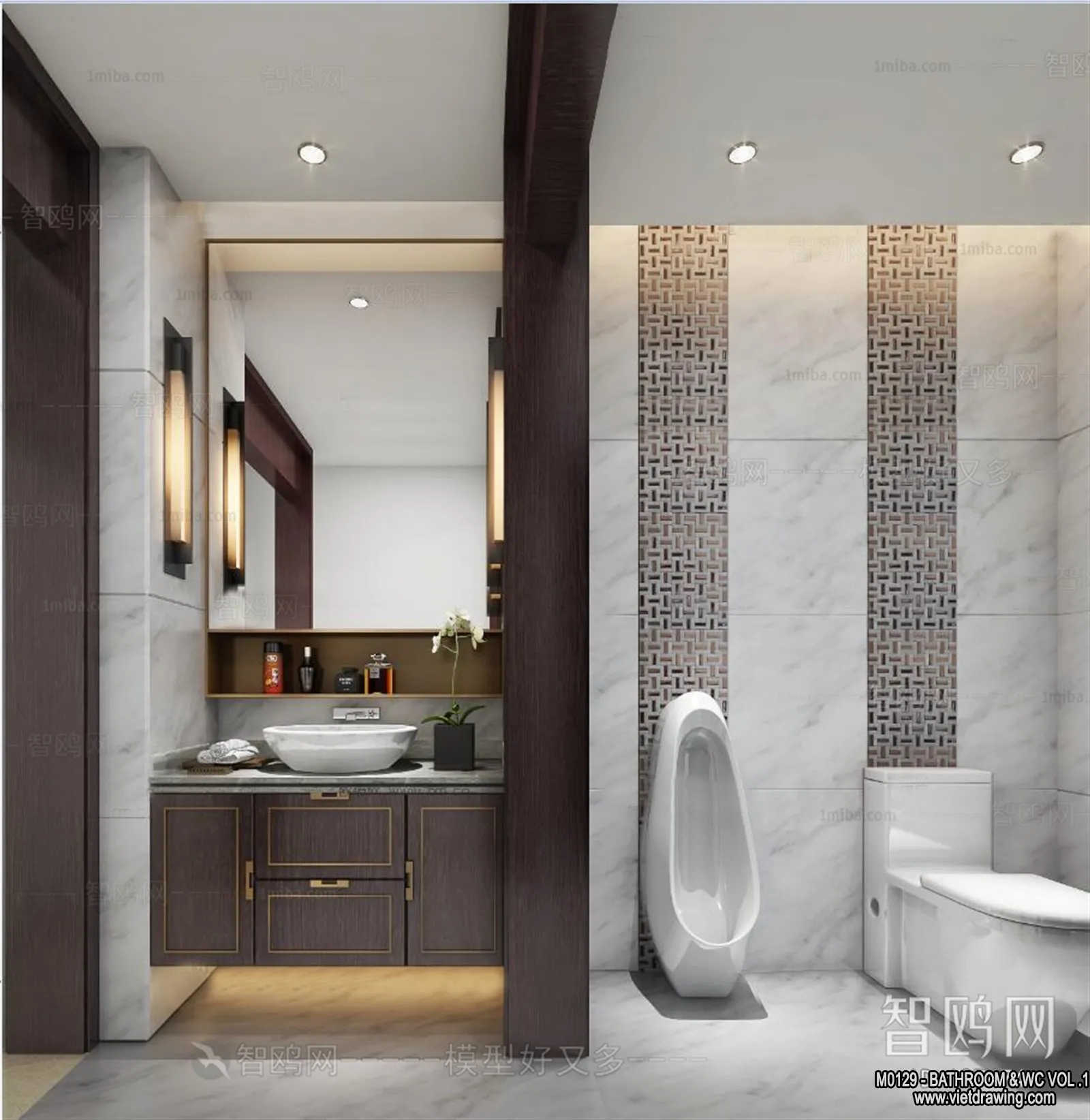 Bathroom – Toilet – WC – RestRoom – 3D Interior Scene – 250