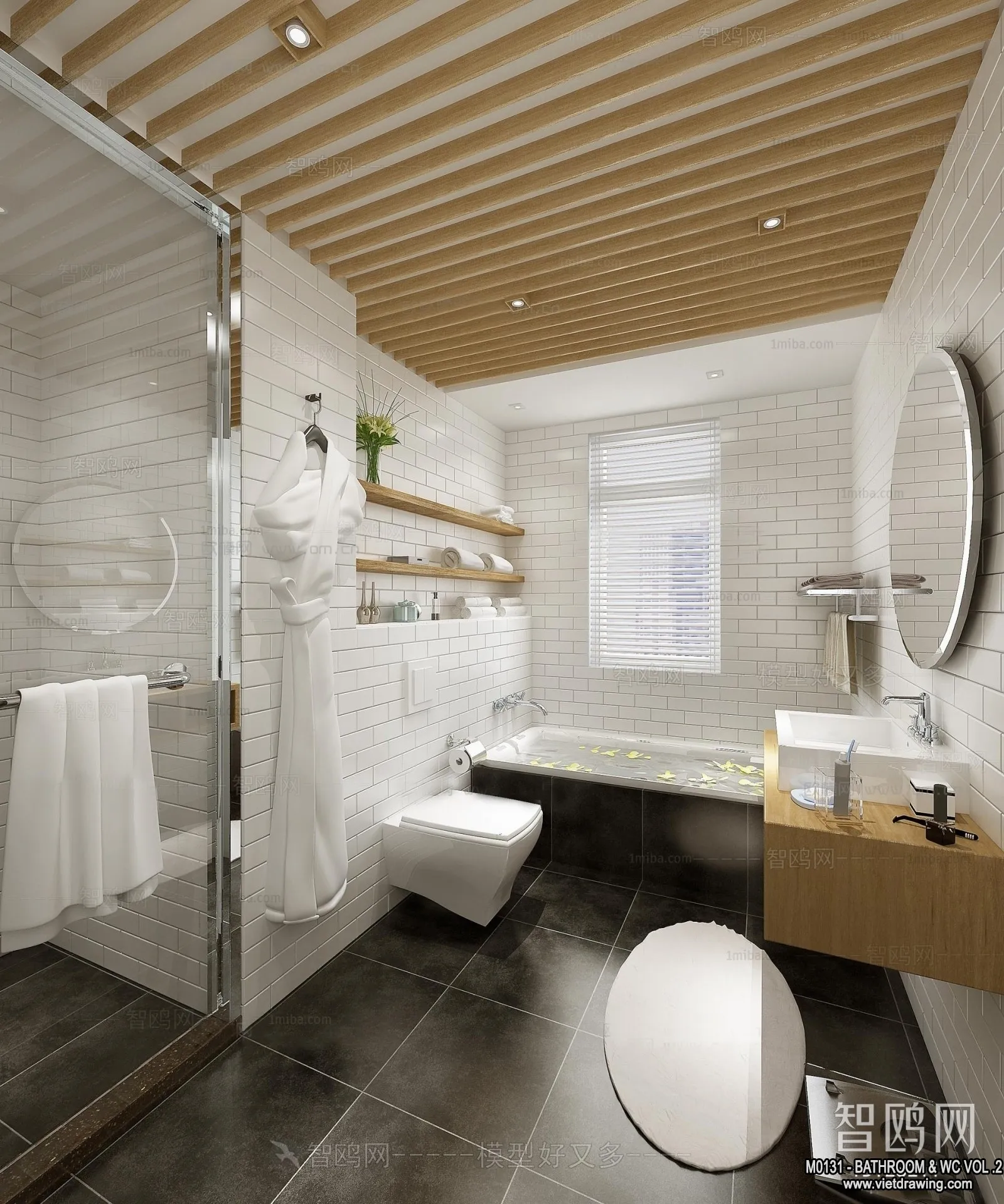 Bathroom – Toilet – WC – RestRoom – 3D Interior Scene – 253