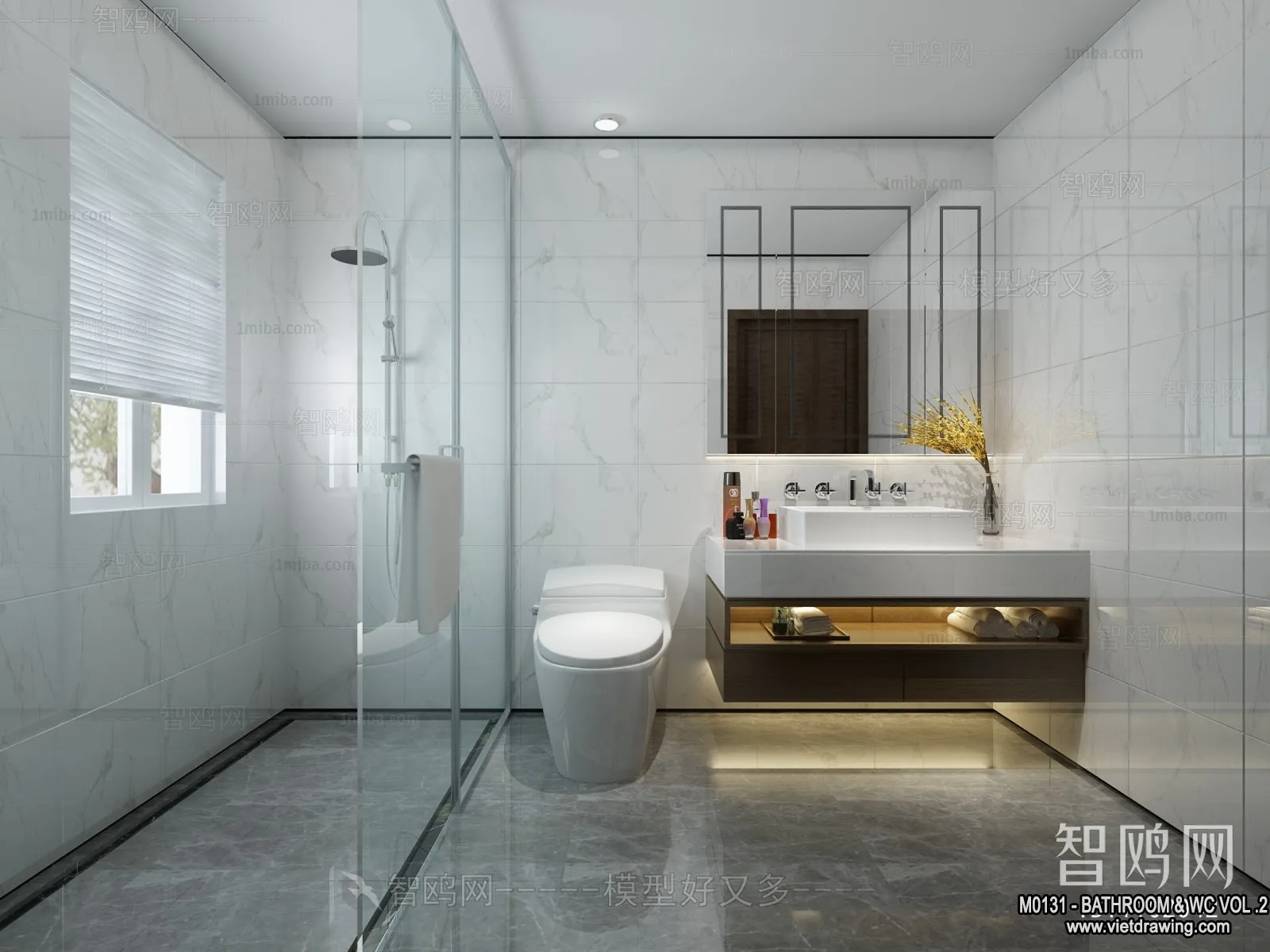 Bathroom – Toilet – WC – RestRoom – 3D Interior Scene – 255