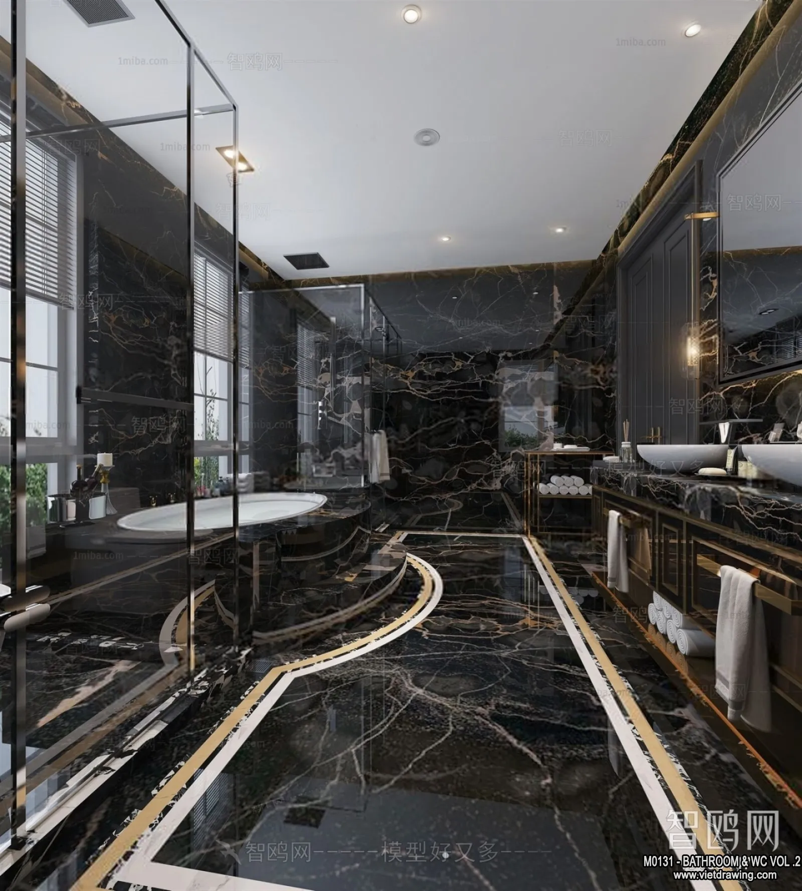 Bathroom – Toilet – WC – RestRoom – 3D Interior Scene – 257