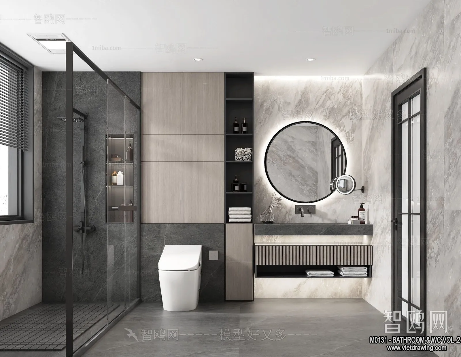 Bathroom – Toilet – WC – RestRoom – 3D Interior Scene – 261