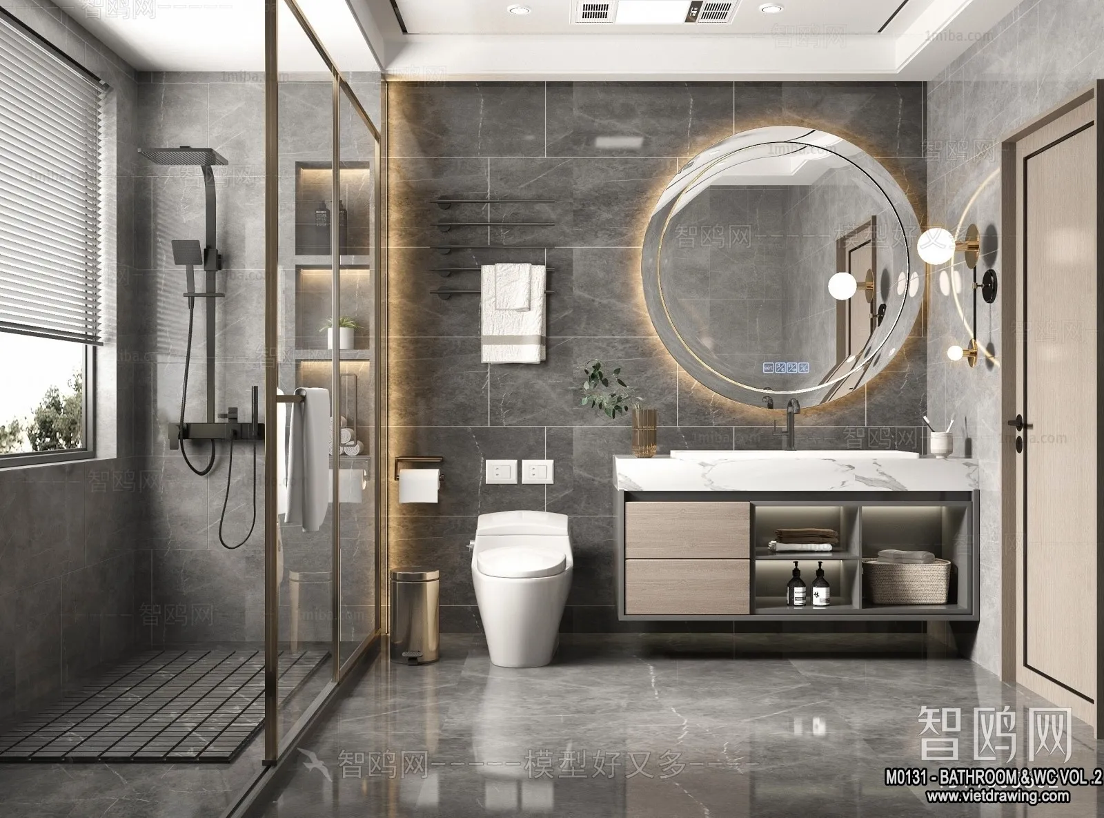 Bathroom – Toilet – WC – RestRoom – 3D Interior Scene – 263