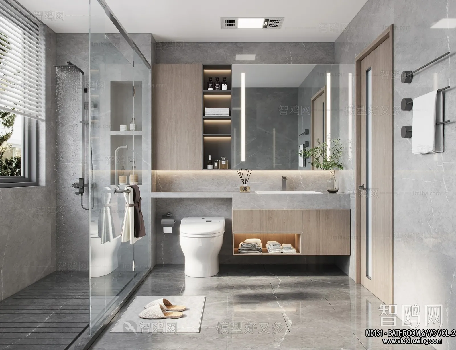 Bathroom – Toilet – WC – RestRoom – 3D Interior Scene – 264