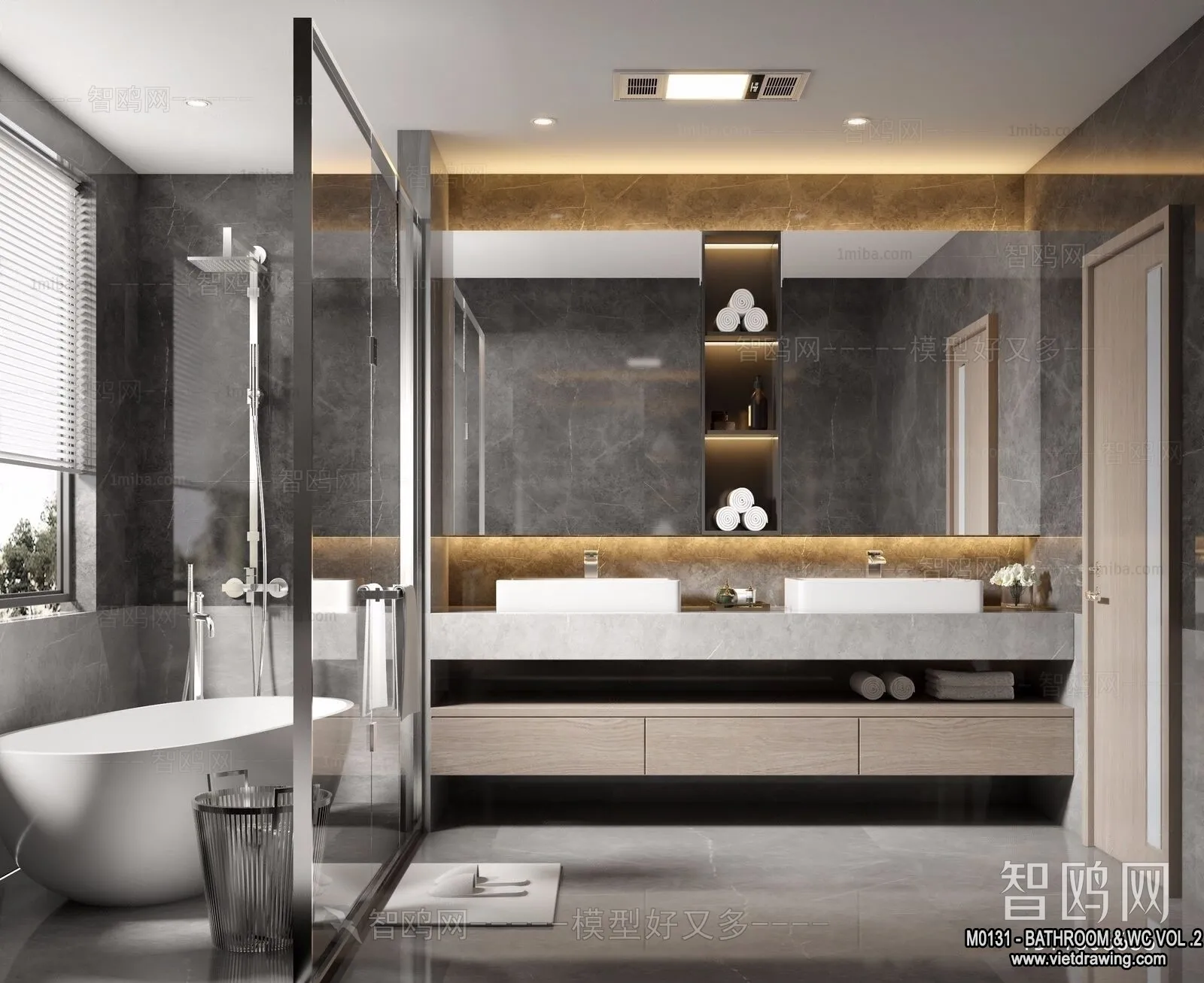 Bathroom – Toilet – WC – RestRoom – 3D Interior Scene – 269